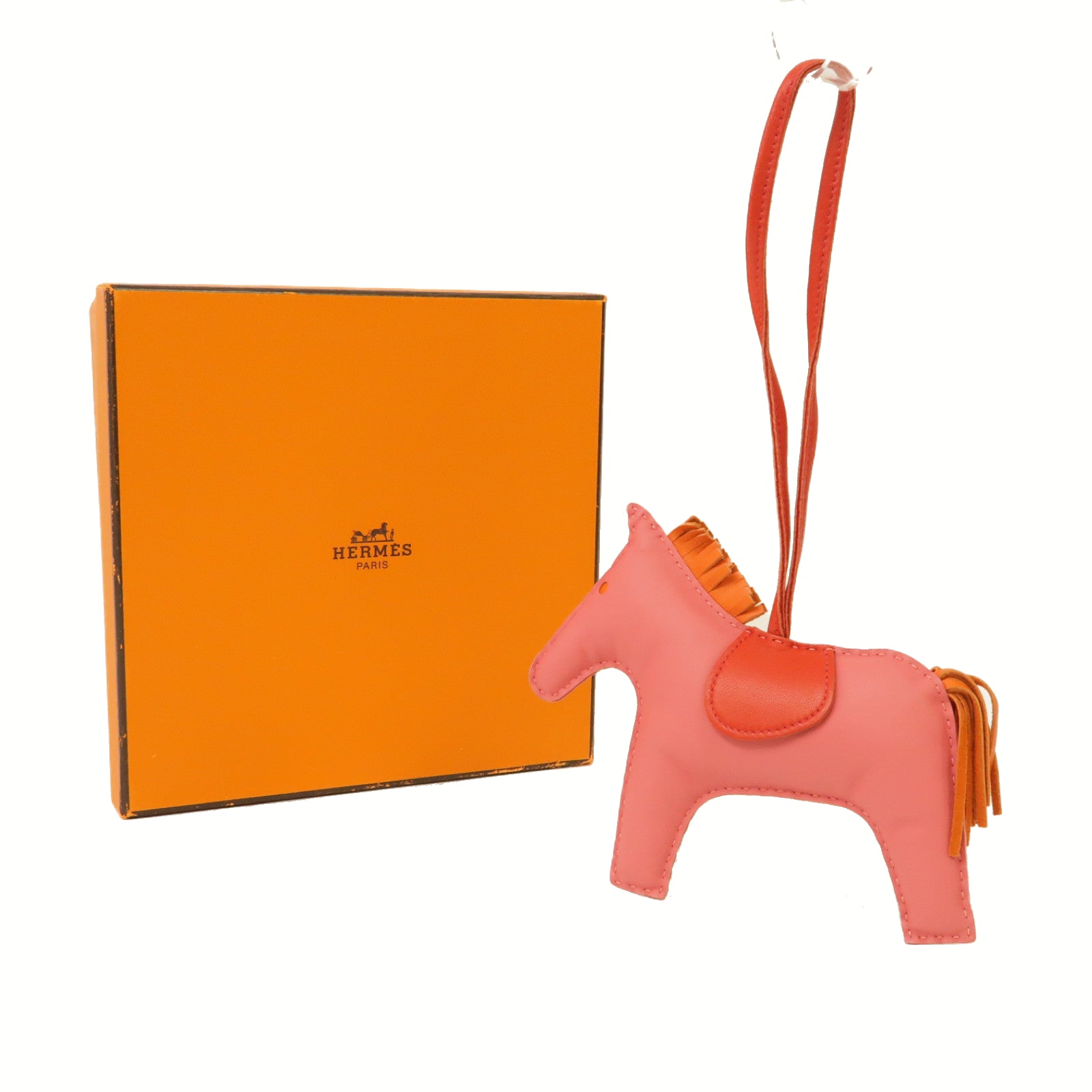 HERMES Swift皮革Rodeo GM掛飾Rose Azalee/粉紅色