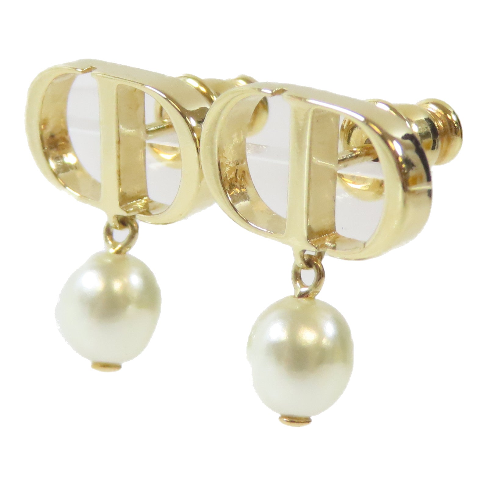 Dior 金屬Pierced Earring耳環金色