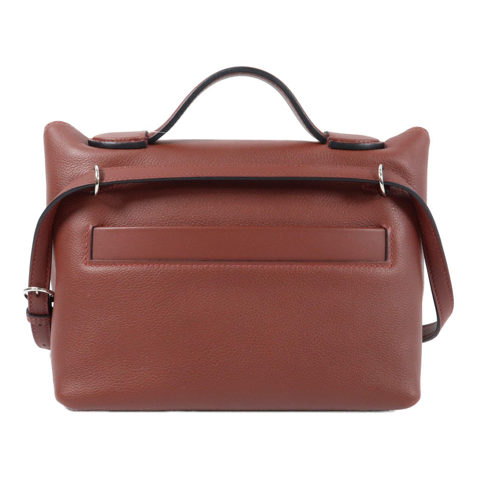 HERMES Evercolor皮革24/24 Mini銀扣手挽肩背兩用袋Rougeh