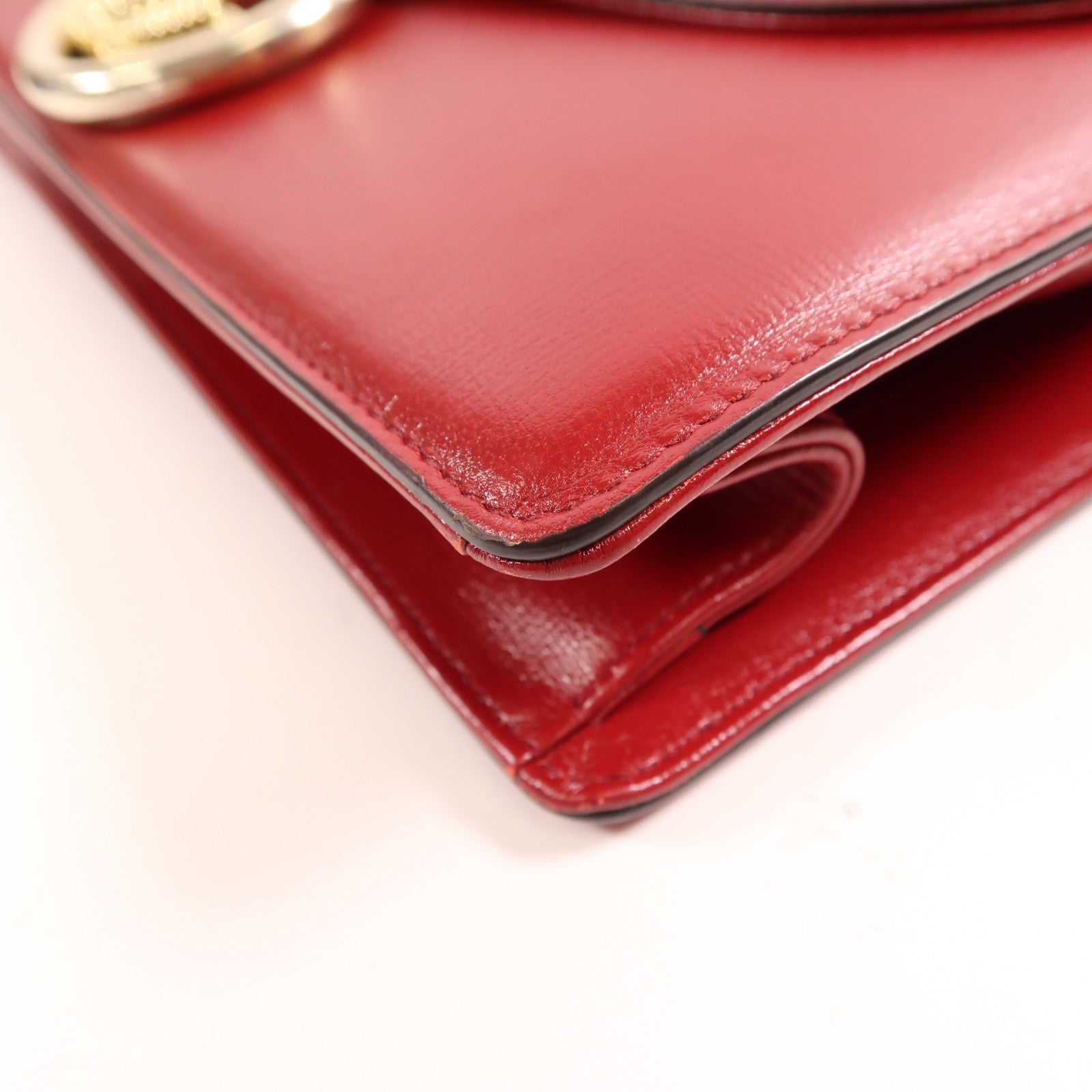 GUCCI GG GHW Shoulder Bag Calfskin Leather 596478 Black