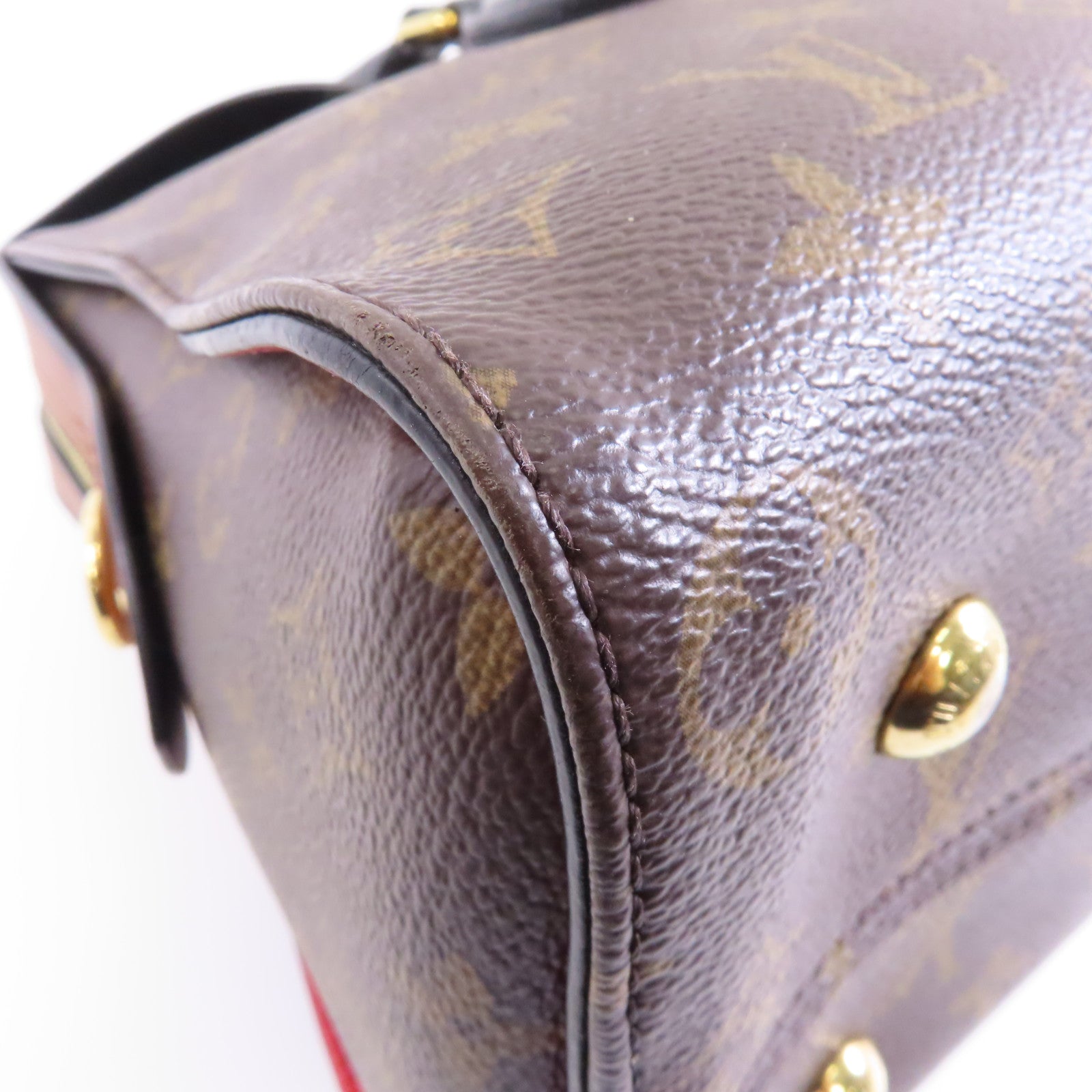 LOUIS VUITTON Monogram Tuileries金扣手挽肩背兩用袋棕色
