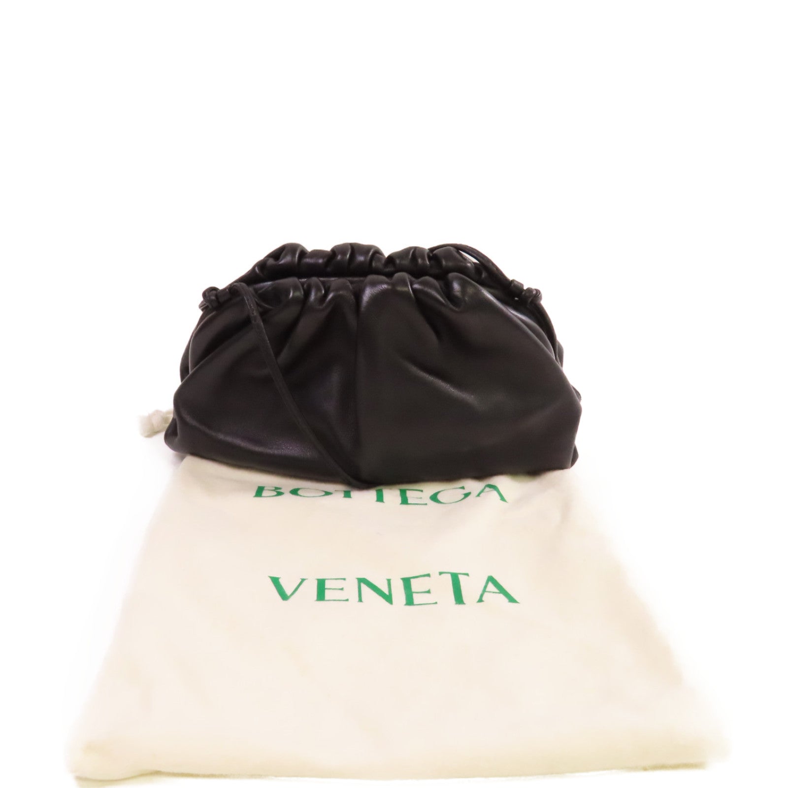 BOTTEGA VENETA 【激減優惠】牛皮皮革Mini Pouch Shoulder Bag肩背袋黑色