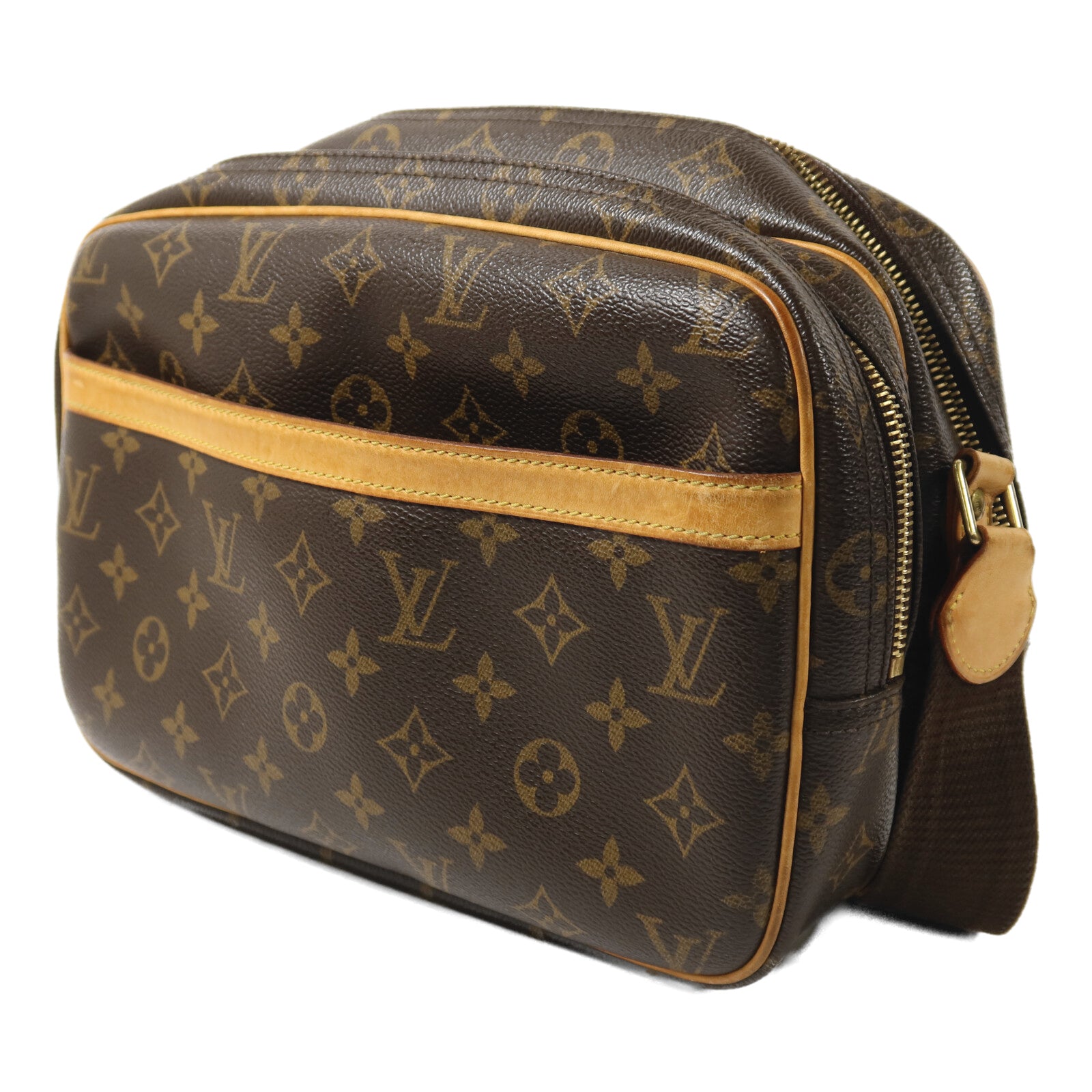 LOUIS VUITTON Monogram Reporter PM金扣肩背袋