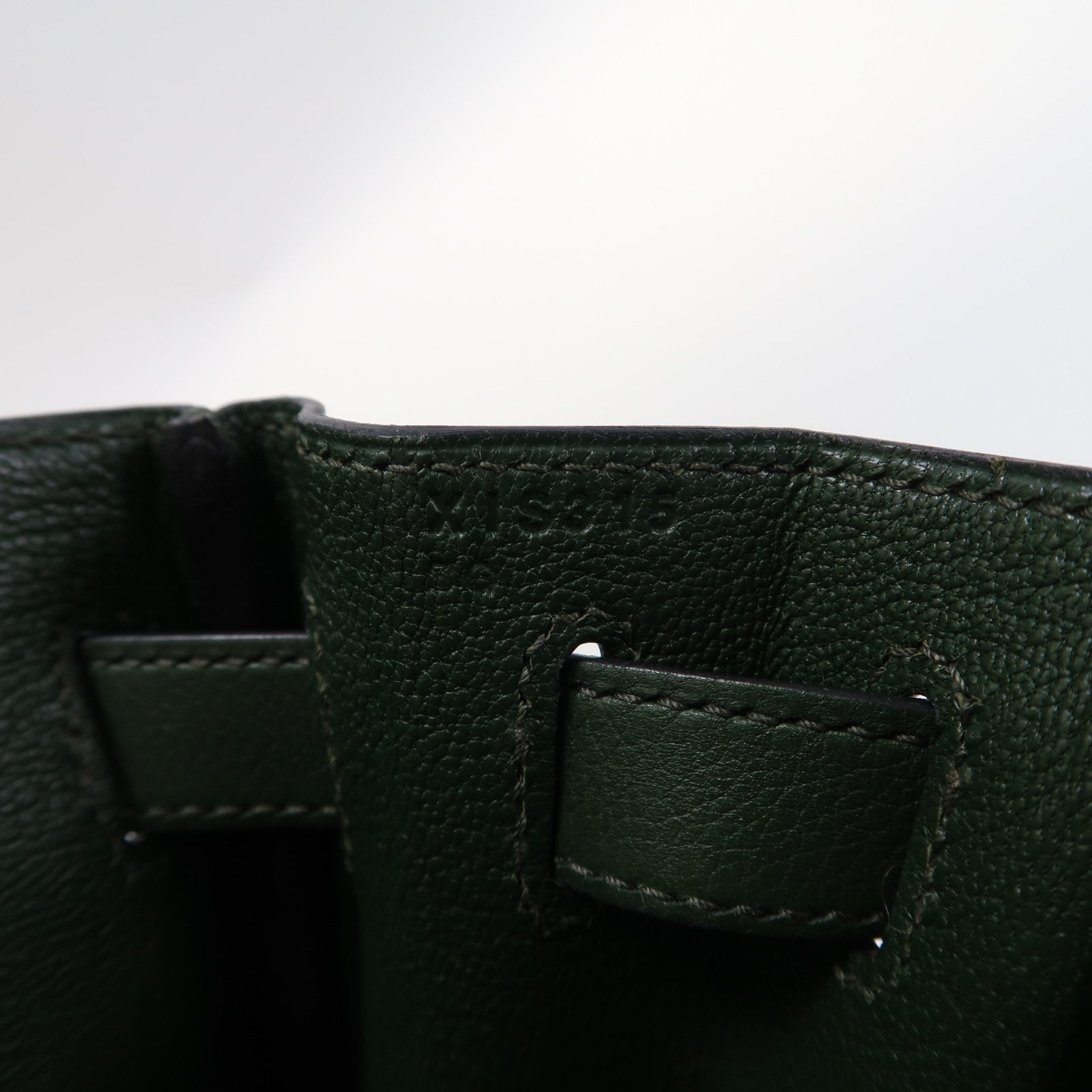 HERMES Evercolor皮革Kelly 28金扣手挽肩背兩用袋2Q Vert Anglais英國軍綠色