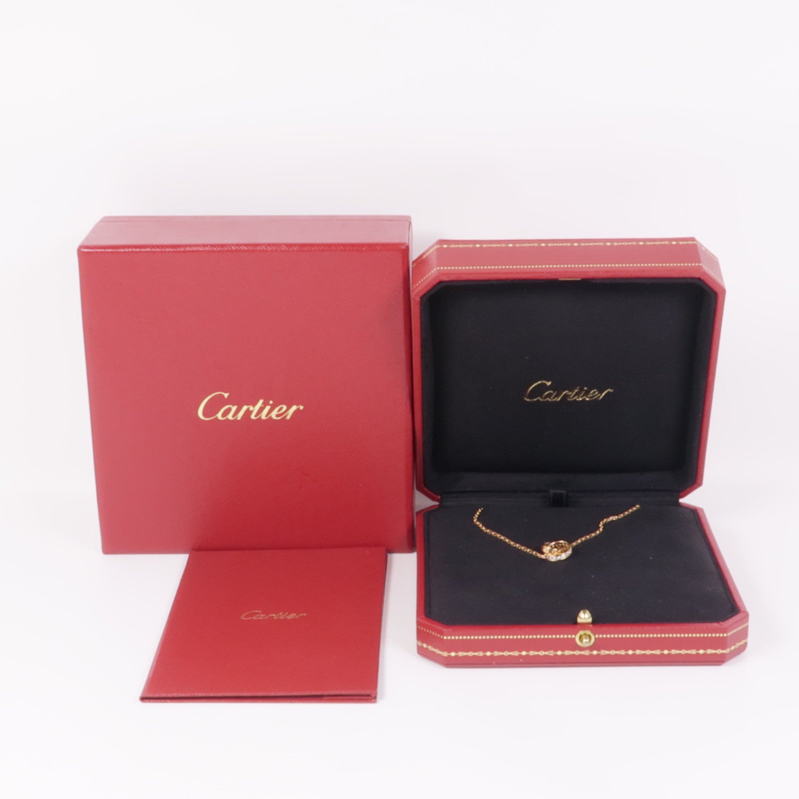 CARTIER 18K玫瑰金Love Necklace Diamonds鑽石項鍊