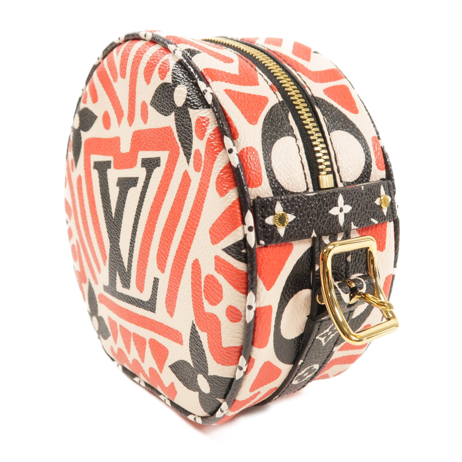 LOUIS VUITTON Monogram Giant Crafty Boite Chapeau金扣肩背袋
