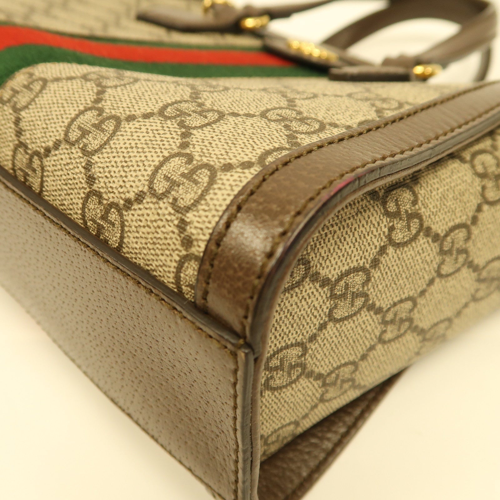 GUCCI 塗層帆布Ophidia Small Tote金扣手挽肩背兩用袋啡色