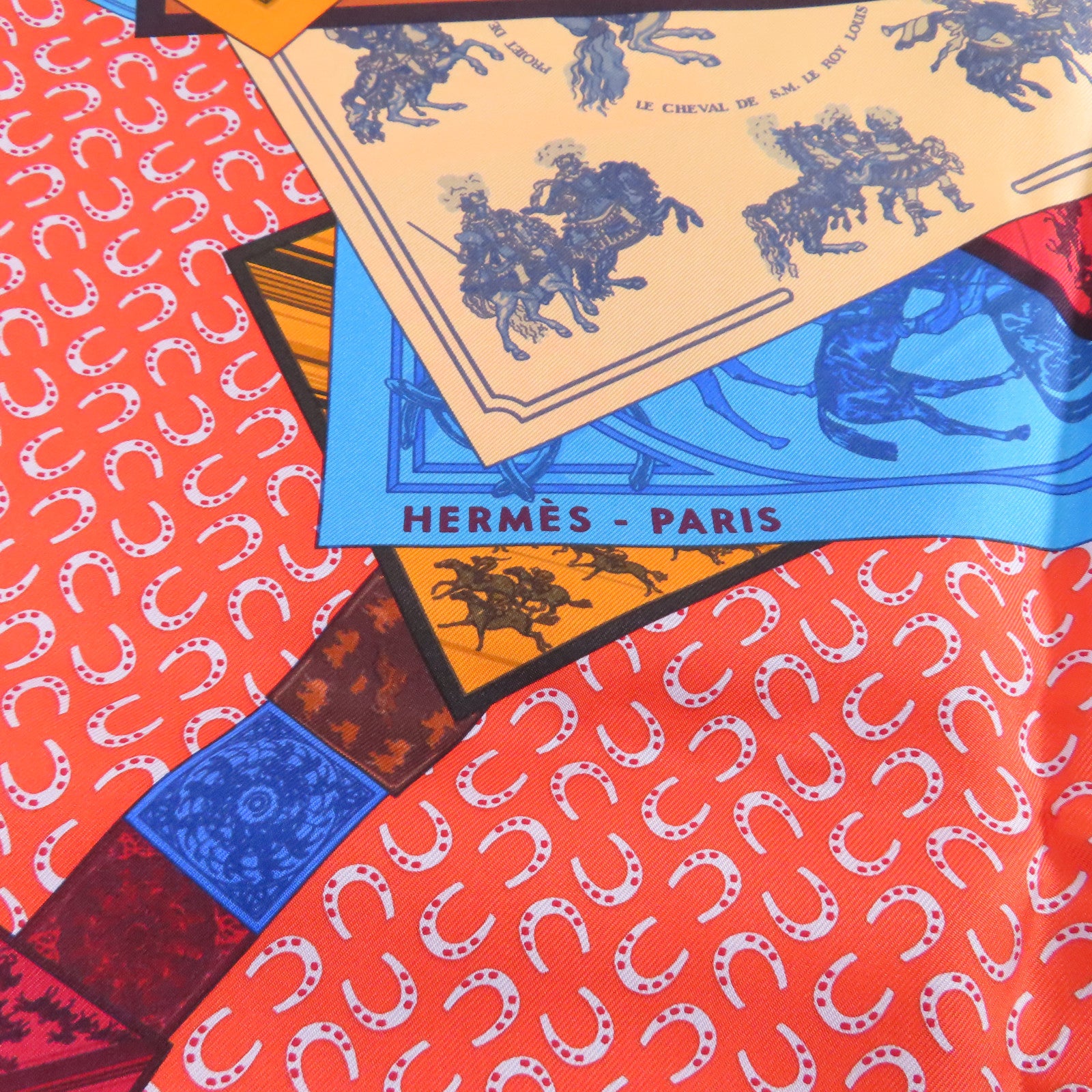 HERMES 絲質90x90 Scarf絲巾橙色/藍色/紅色/彩色
