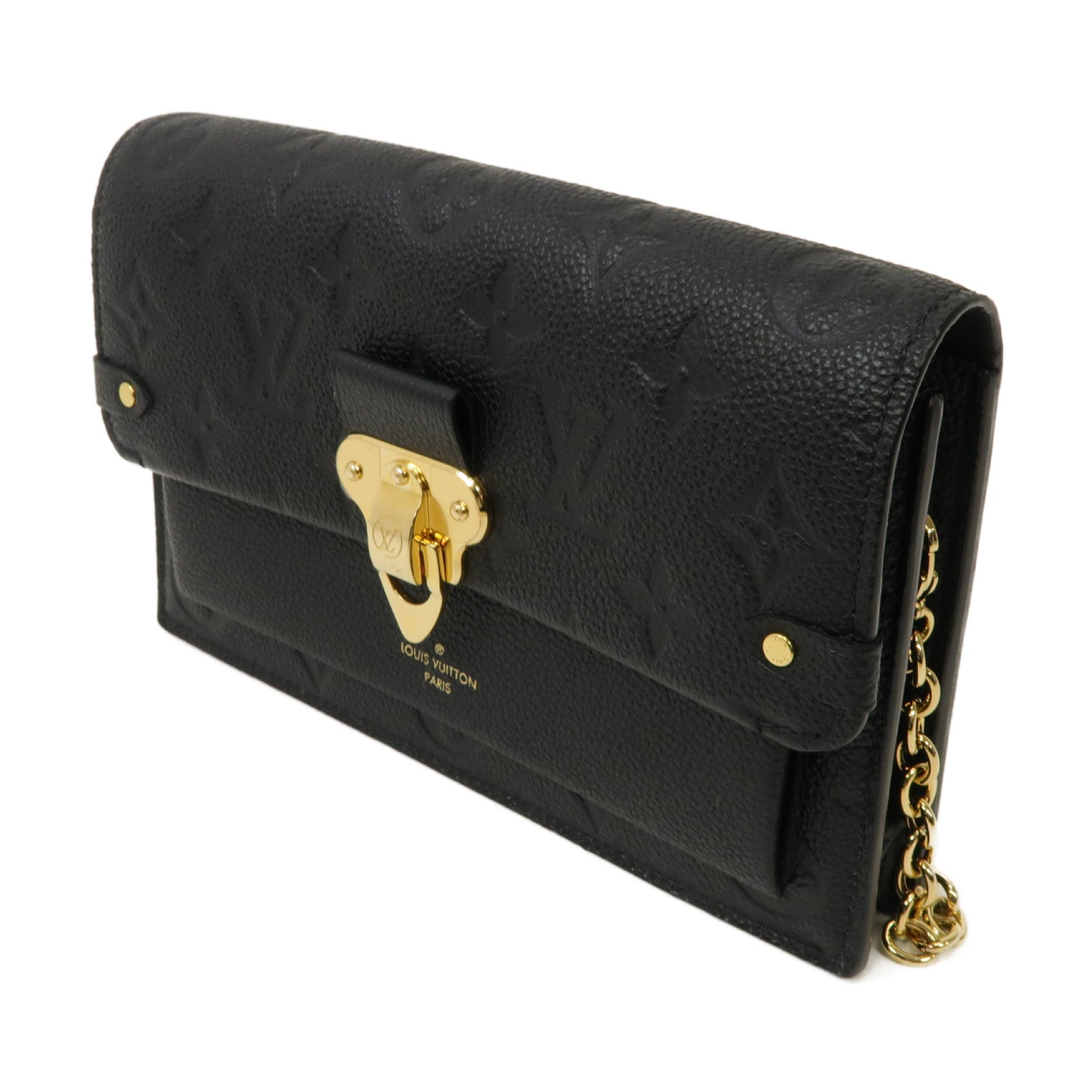 LOUIS VUITTON Monogram Empreinte Vavin金扣鏈帶肩背袋黒色