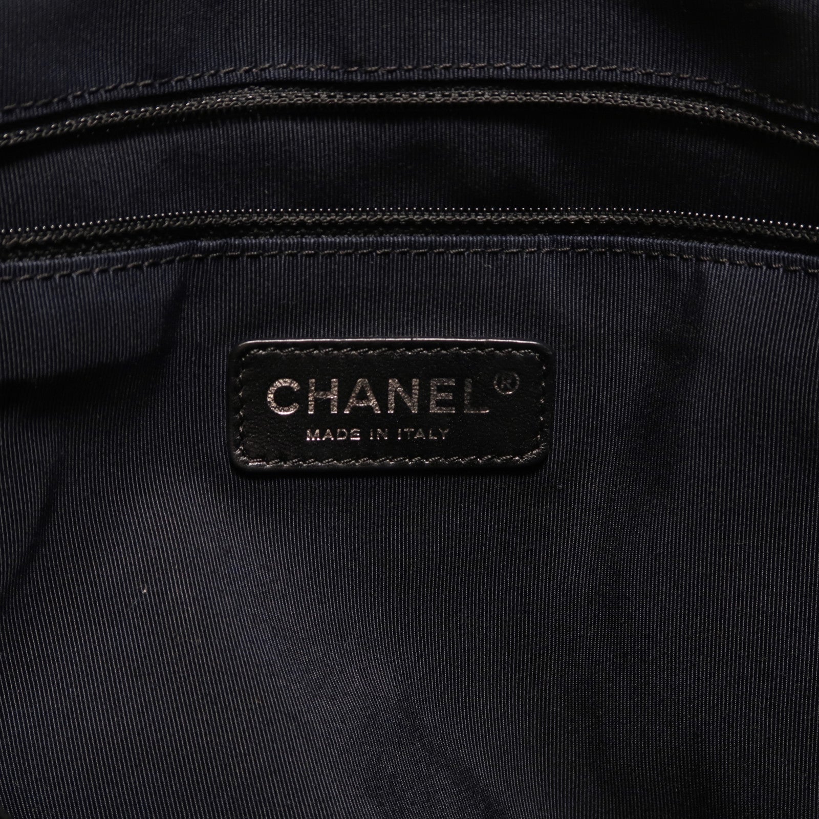 CHANEL 牛仔布/帆布Totebag銀扣鏈帶肩背袋