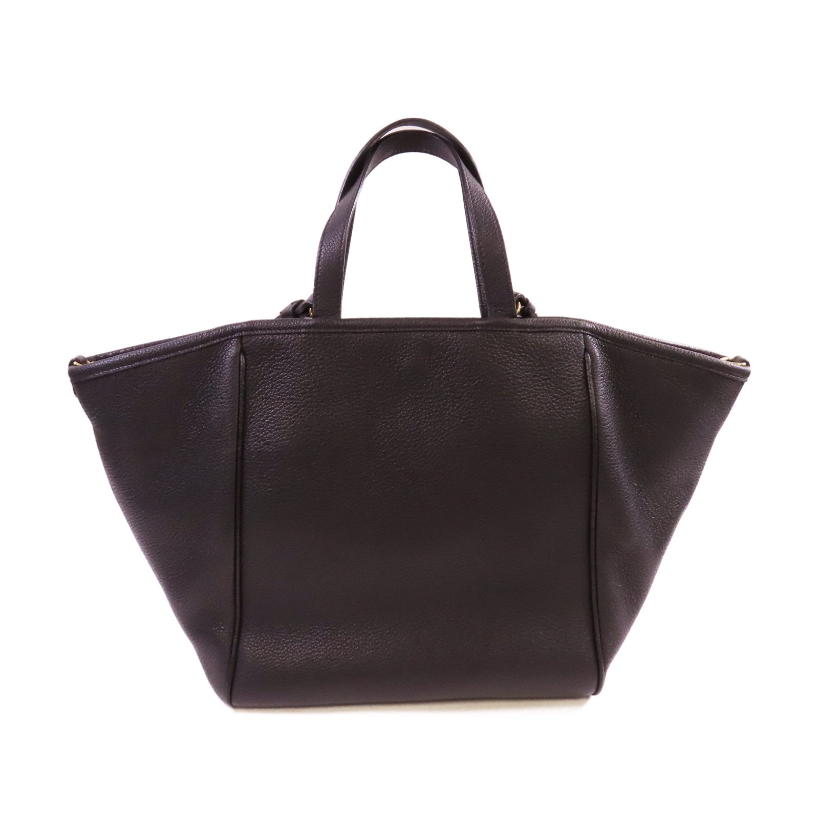 CELINE 牛皮皮革Tote Bag金扣手挽肩背兩用袋黑色