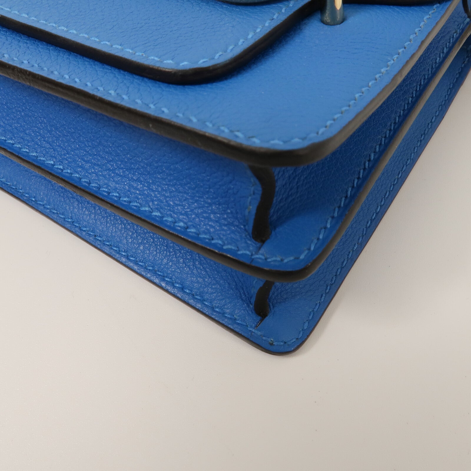 HERMES Evercolor皮革Roulis Mini肩背袋Blue Zanzibar