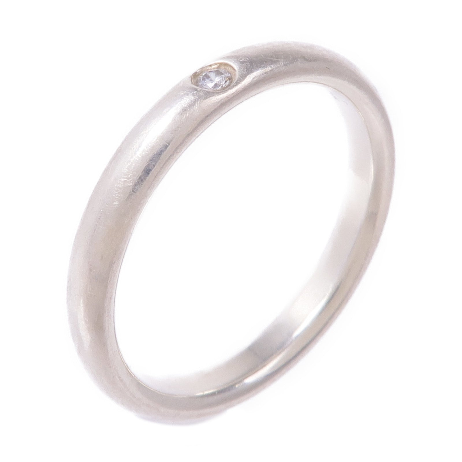 TIFFANY＆CO 925純銀Elsa Peretti Band Diamond Ring鑽石戒指US#7