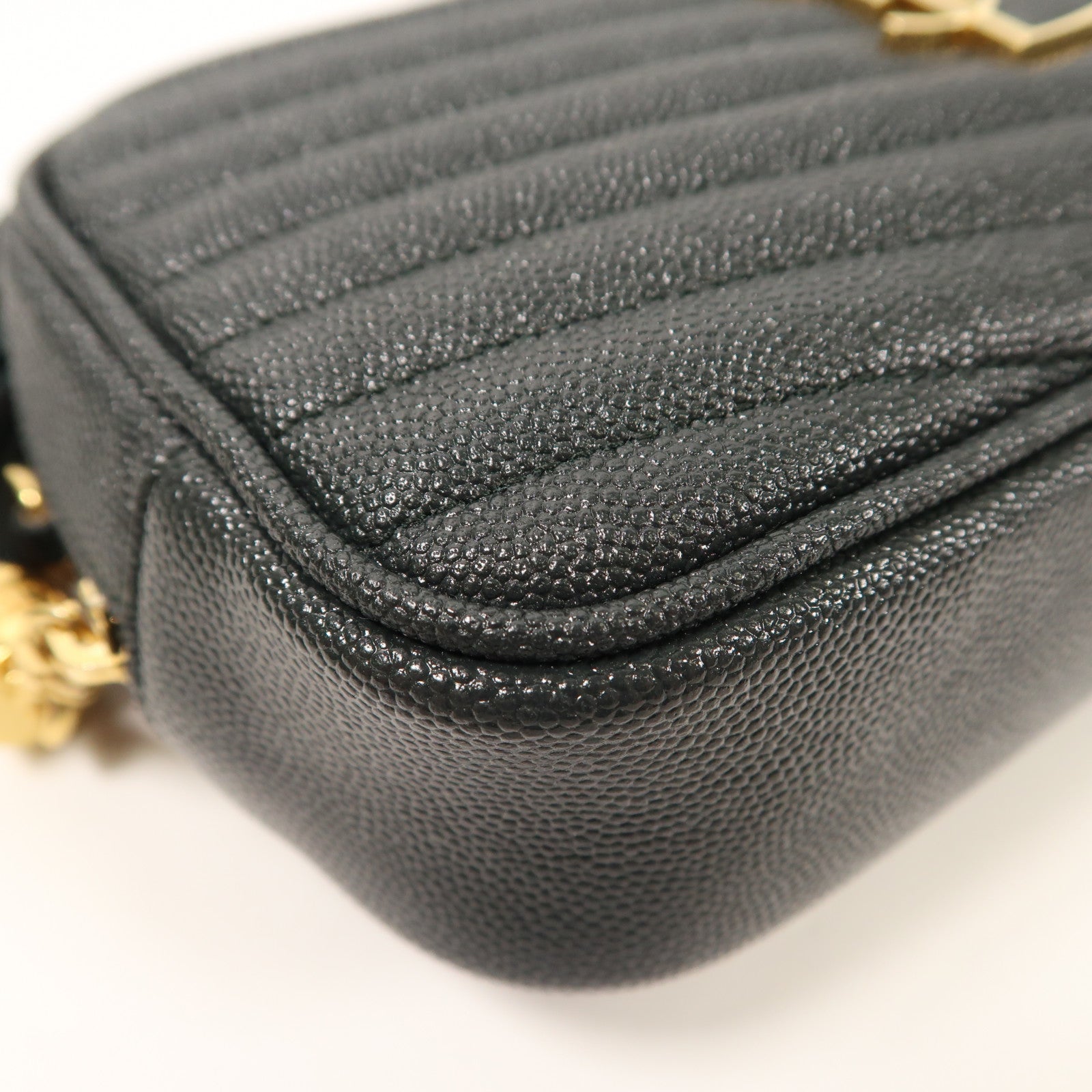 YVES SAINT LAURENT 牛皮皮革Shoulder Bag金扣鏈帶肩背袋