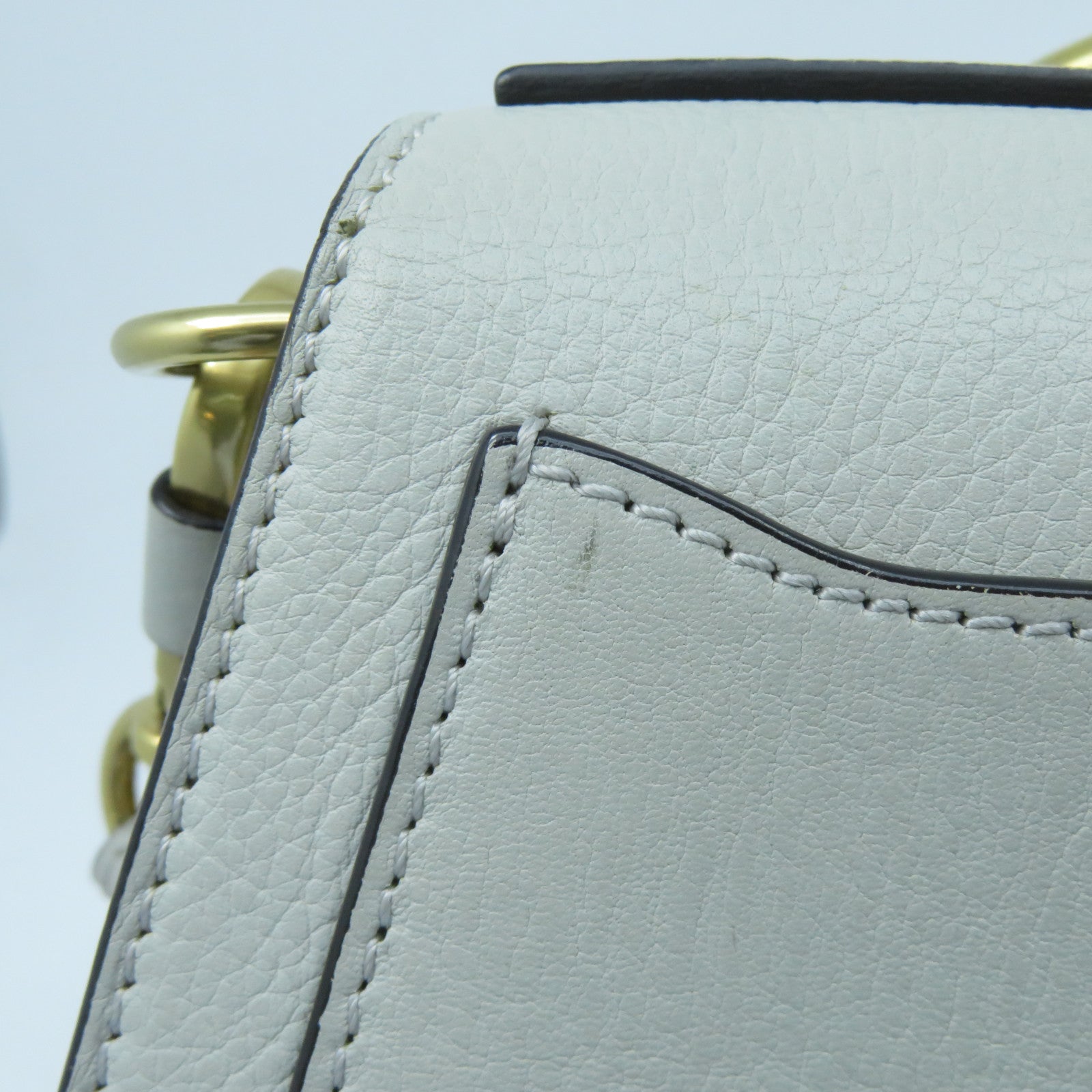 Chloe 【激減優惠】牛皮皮革Shoulder Bag金扣肩背袋灰綠色
