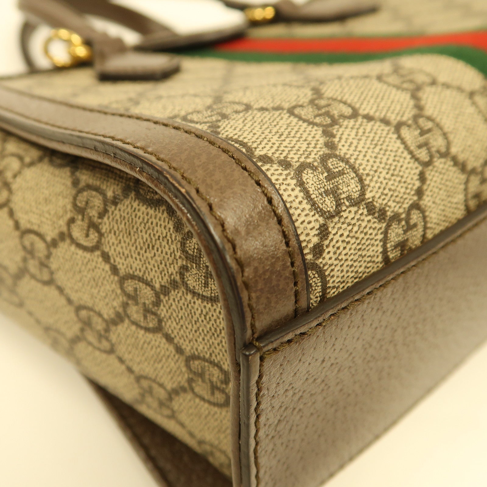 GUCCI 塗層帆布Ophidia Small Tote金扣手挽肩背兩用袋啡色
