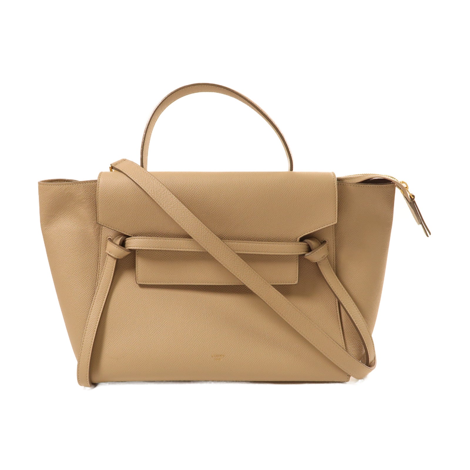 CELINE 羊皮皮革Belt Bag金扣手挽肩背兩用袋米色
