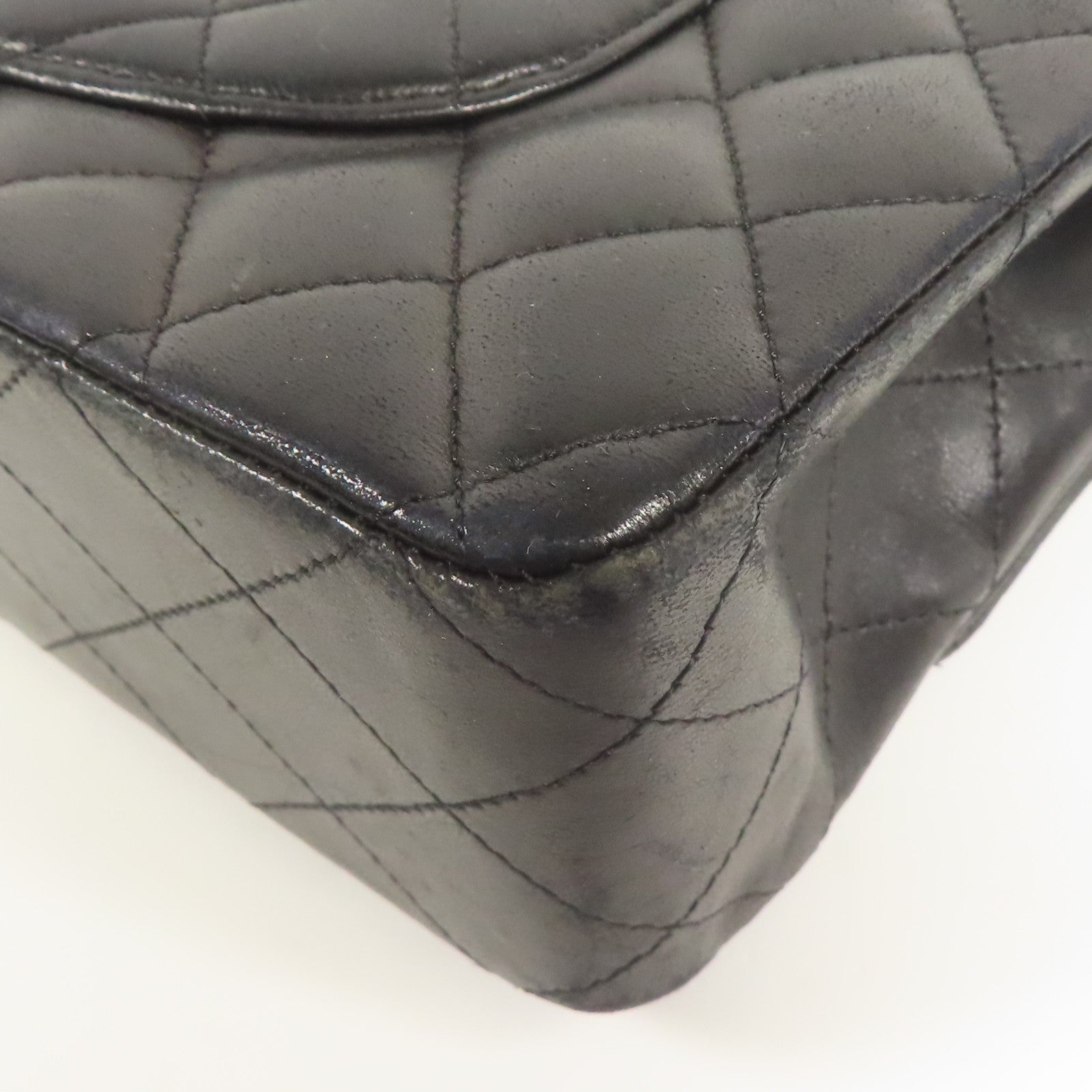 CHANEL 羊皮皮革Classic 25銀扣鏈帶肩背袋