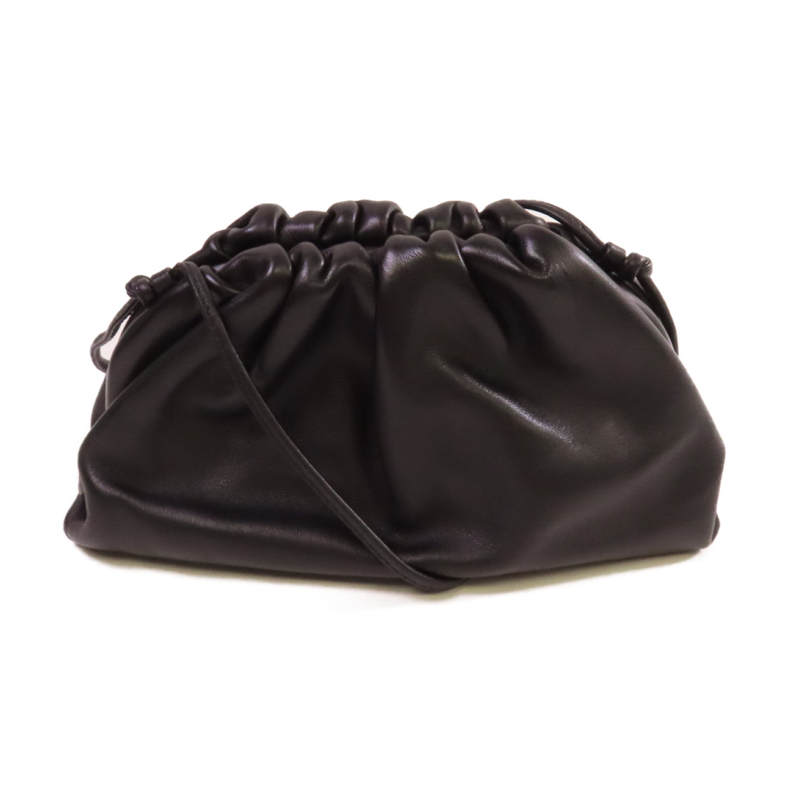 BOTTEGA VENETA 【激減優惠】牛皮皮革Mini Pouch Shoulder Bag肩背袋黑色