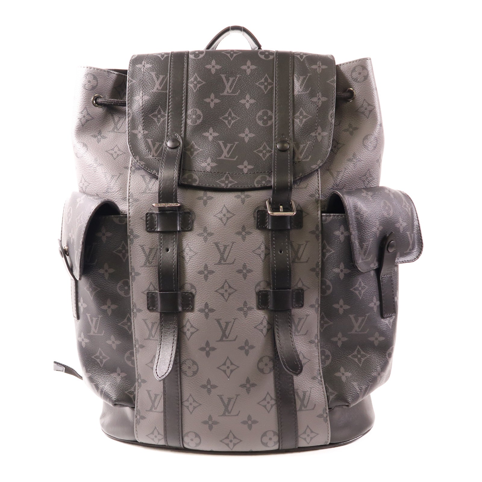 LOUIS VUITTON Monogram Eclipse Christopher MM銀扣背包