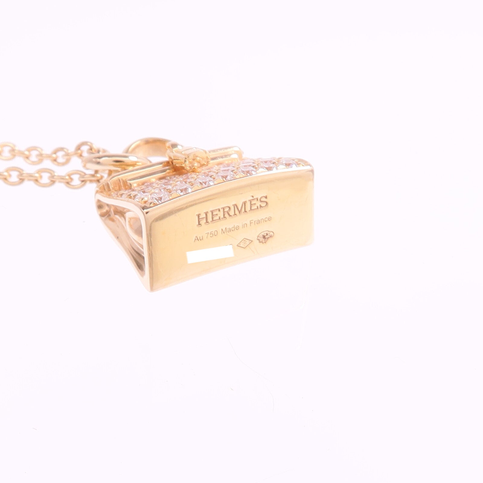 HERMES 【激減優惠】18K玫瑰金Amulettes Kelly Pendant鑽石項鍊