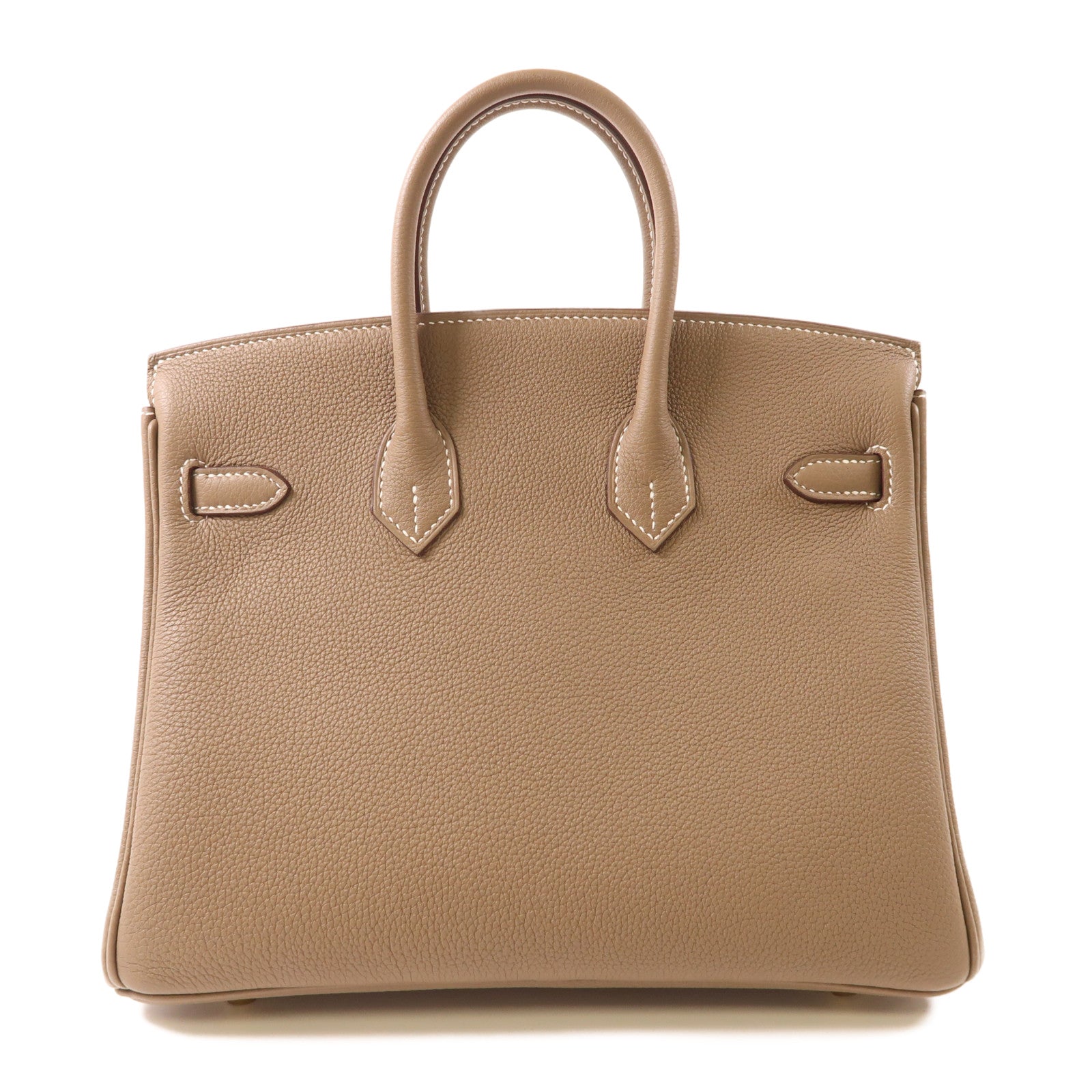 HERMES ogo皮革Birkin 25金扣手挽袋Etoupe大象灰色