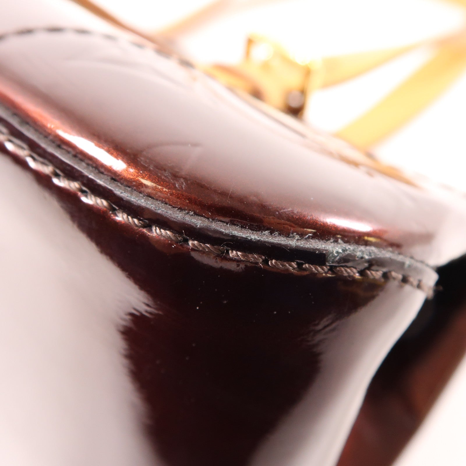 LOUIS VUITTON Monogram Vernis Rosewood Avenue金扣肩背袋酒紅色