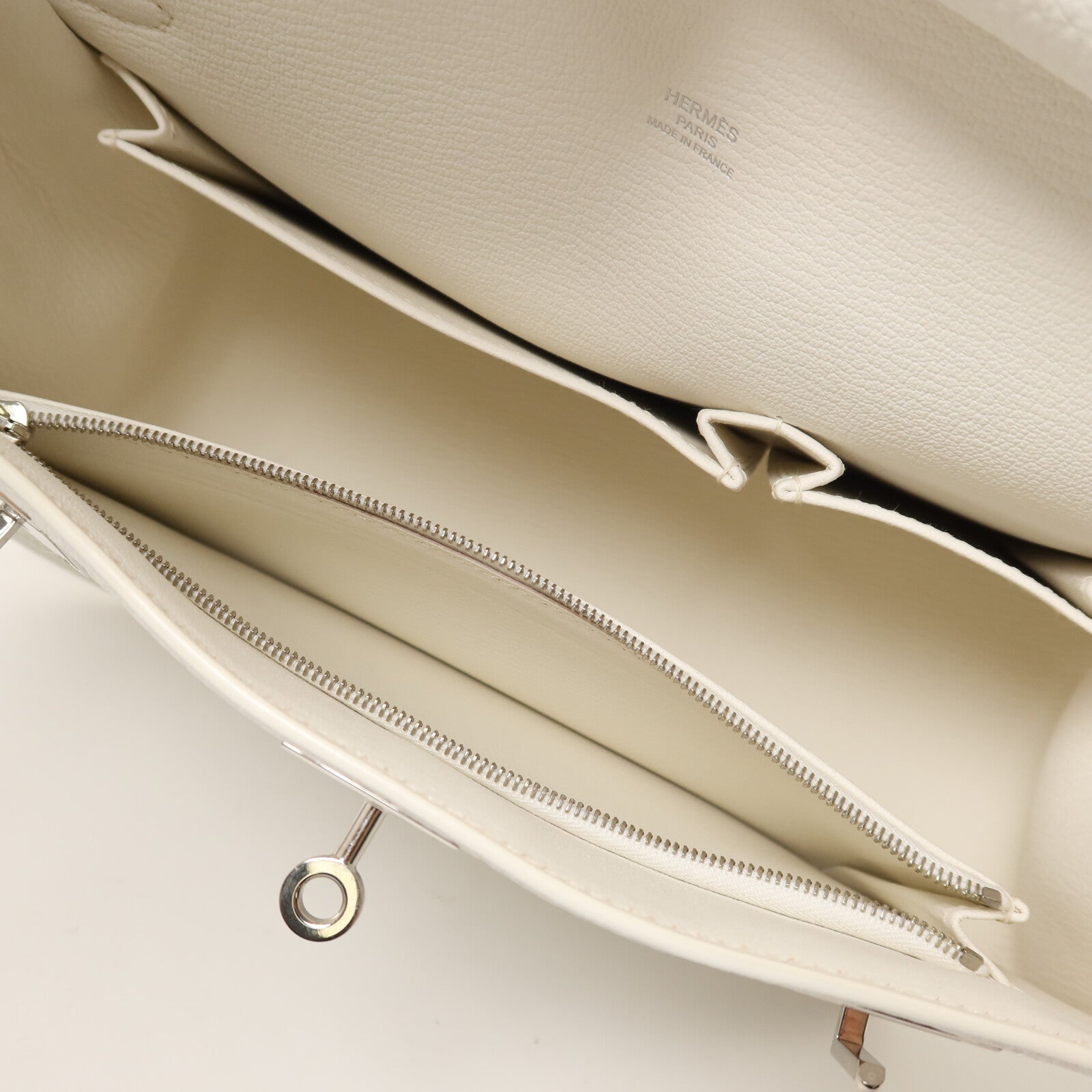 HERMES Togo皮革Jypsiere 28肩背袋Blanc