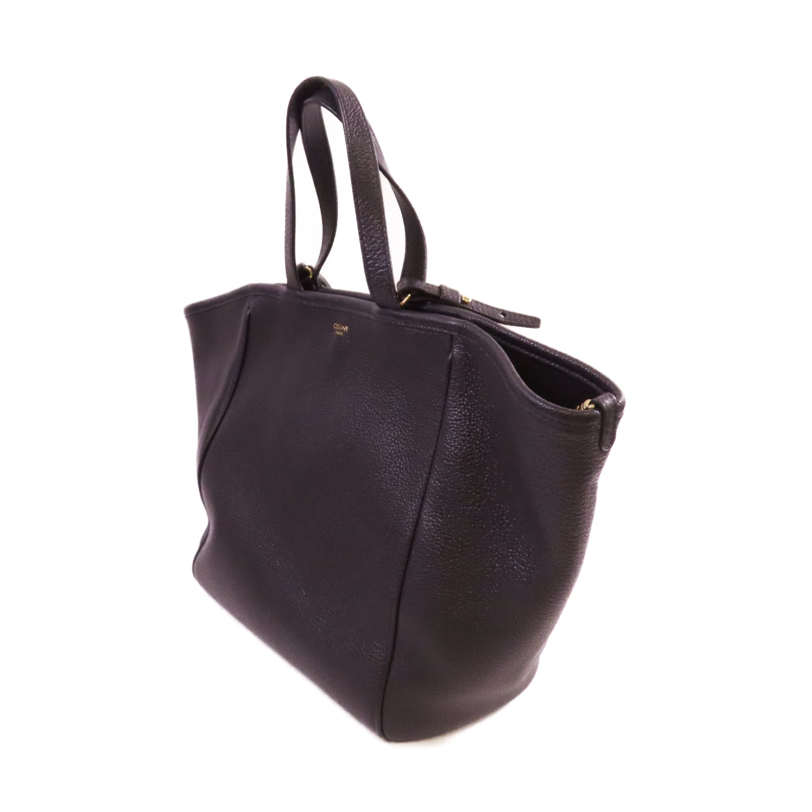 CELINE 牛皮皮革Tote Bag金扣手挽肩背兩用袋黑色