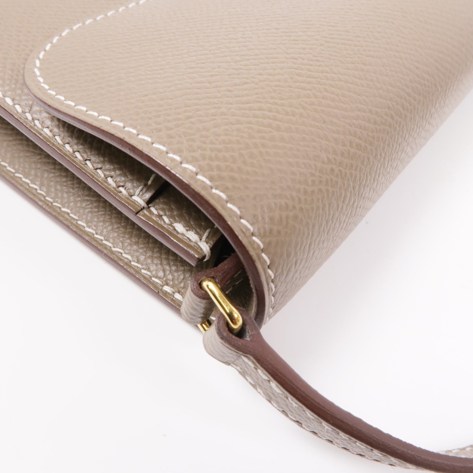 HERMES Epsom皮革Constance To Go金扣肩背袋Etoupe