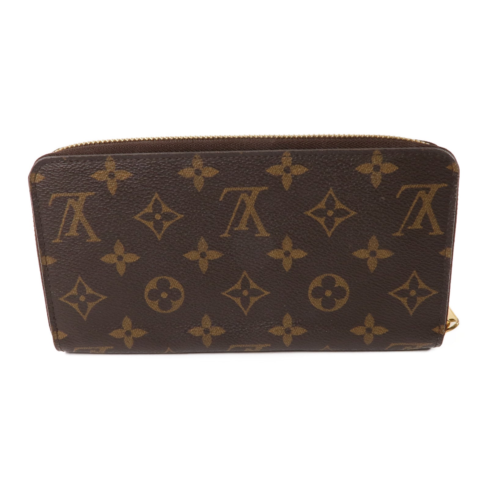 LOUIS VUITTON Monogram Zippy Wallet金扣長錢包棕色