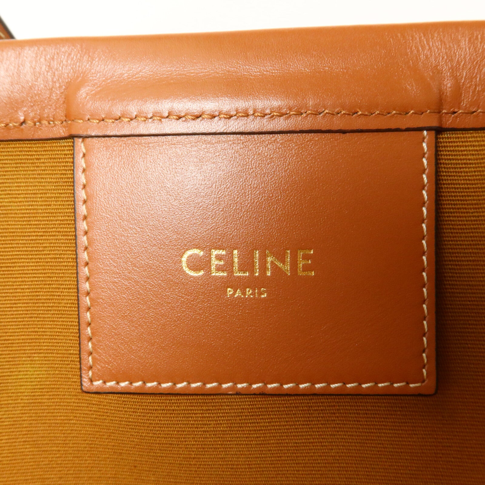 CELINE 牛皮皮革/塗層帆布Triomphe Couffin手挽袋