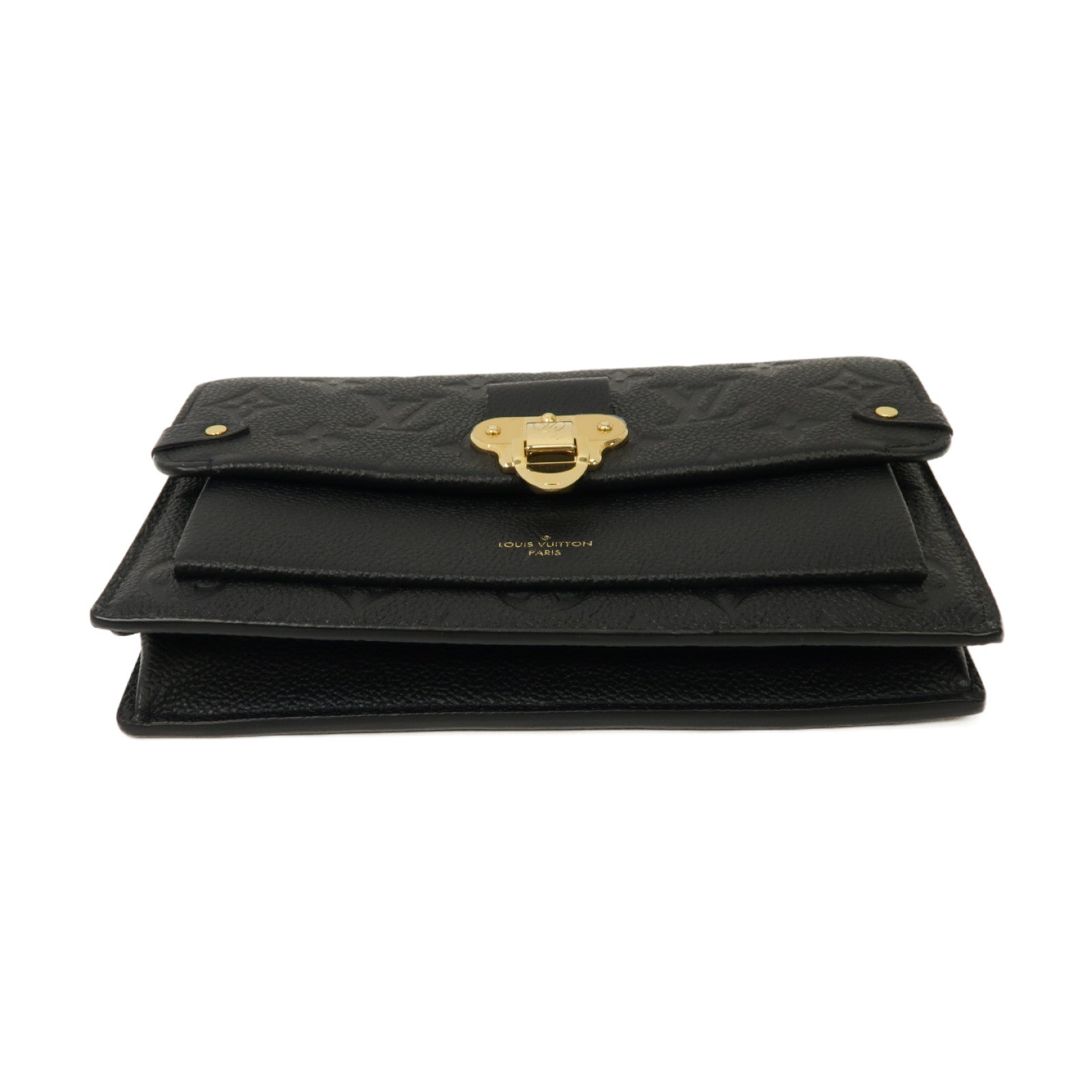 LOUIS VUITTON Monogram Empreinte Vavin金扣鏈帶肩背袋黒色
