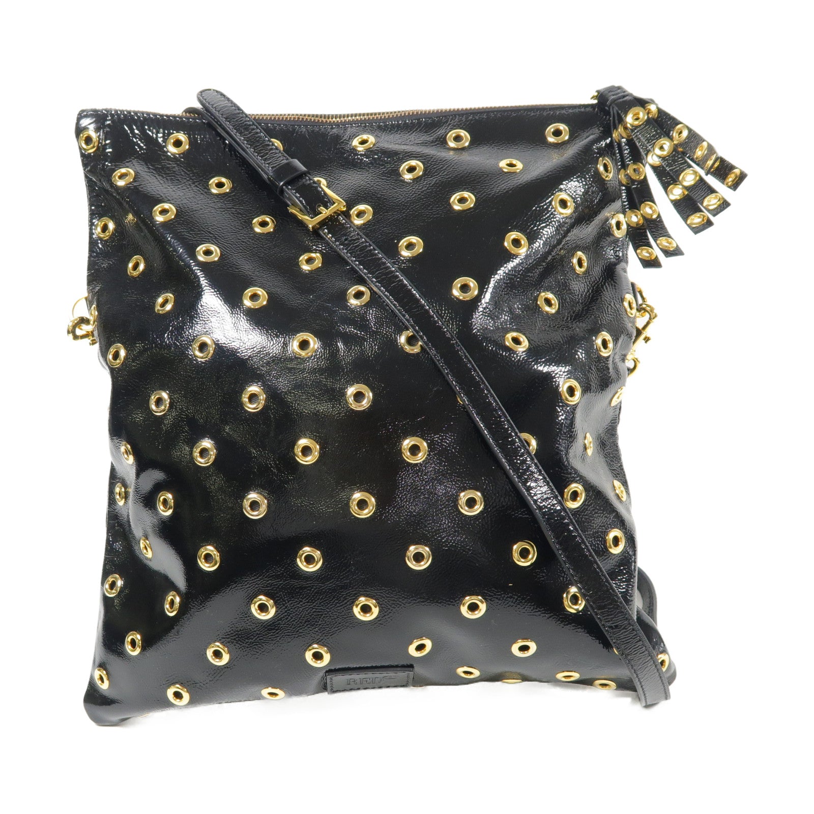 Valentino 漆皮皮革Shoulder Bag金扣肩背袋