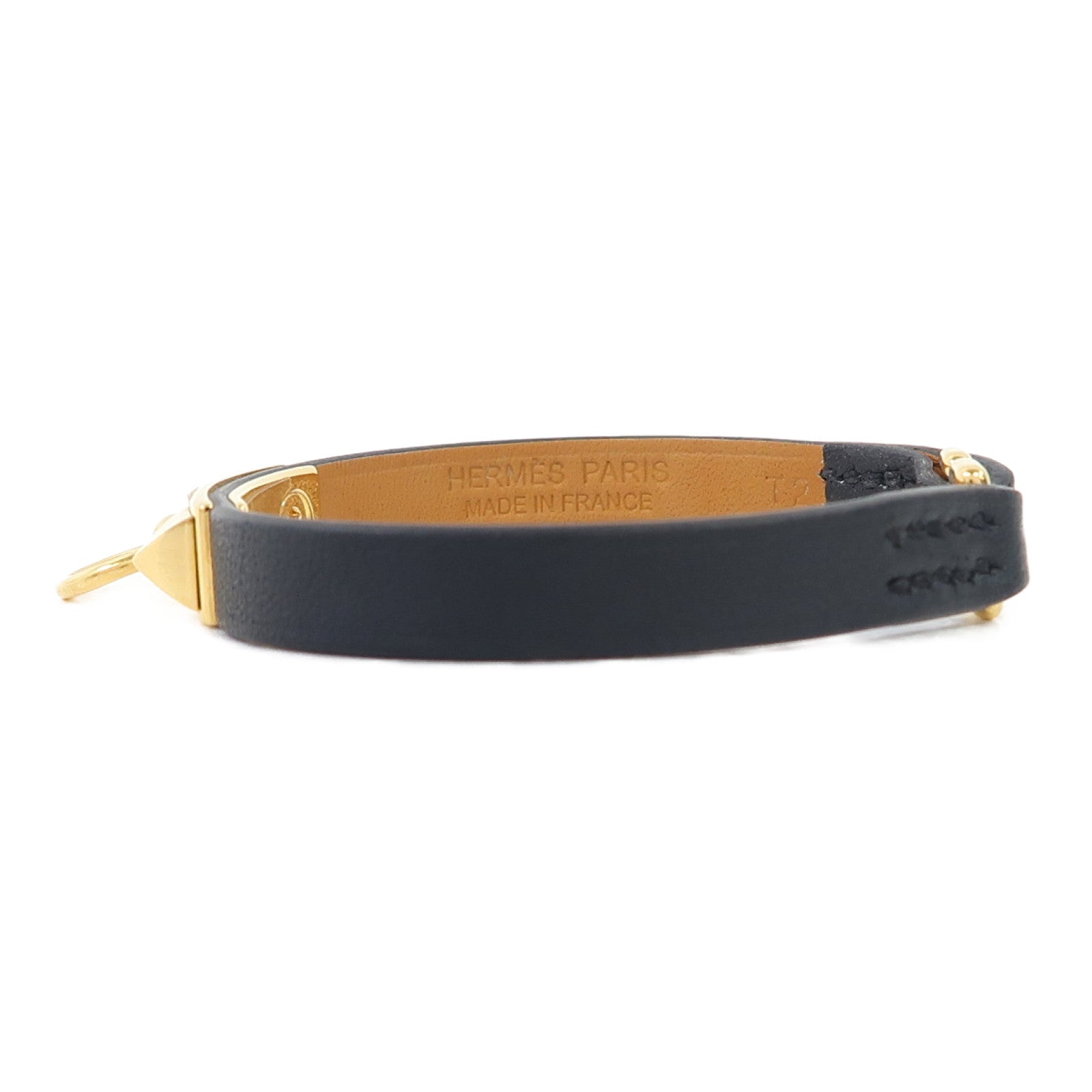 HERMES Swift皮革Rivale Mini Bracelet手鐲黑色