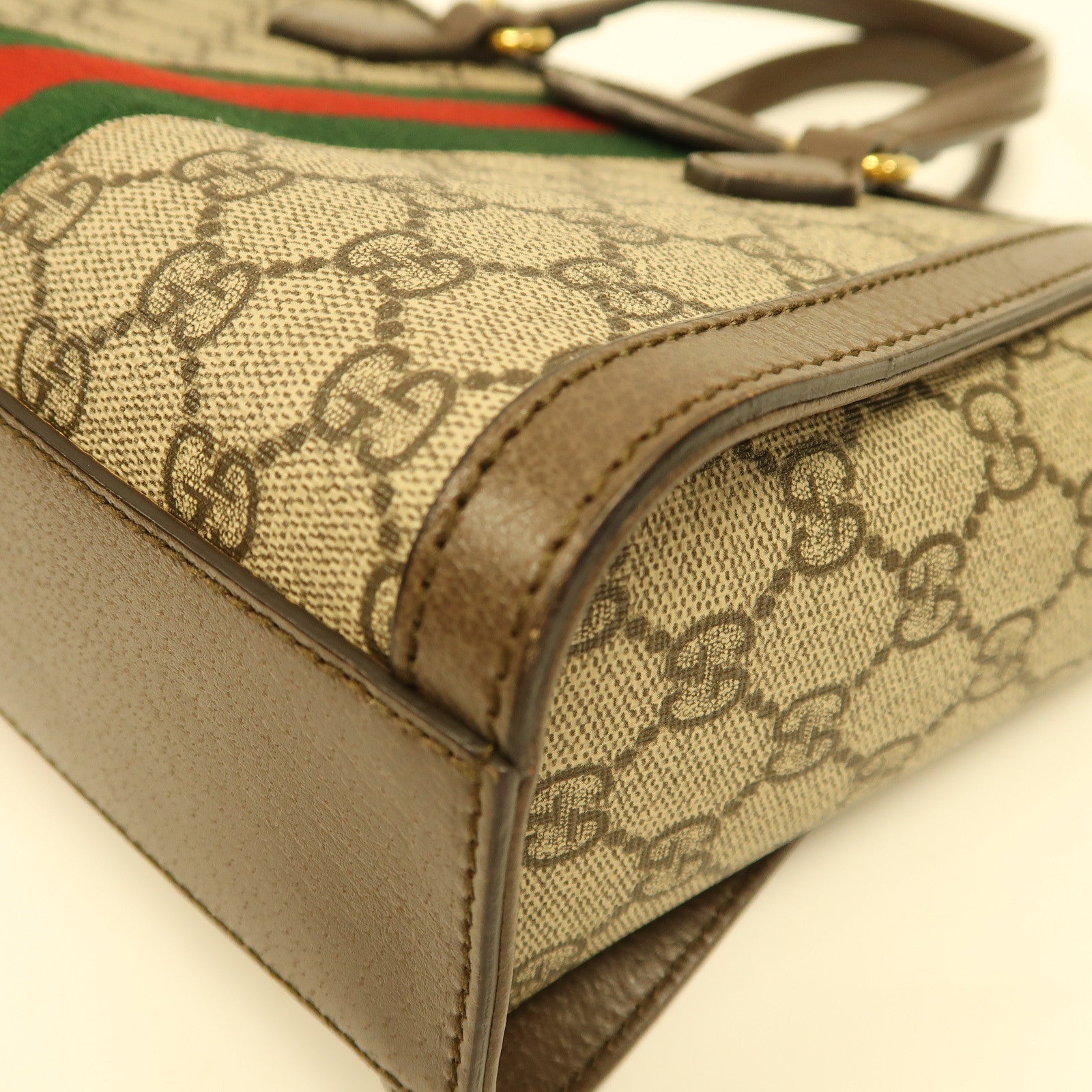 GUCCI 塗層帆布Ophidia Small Tote金扣手挽肩背兩用袋啡色