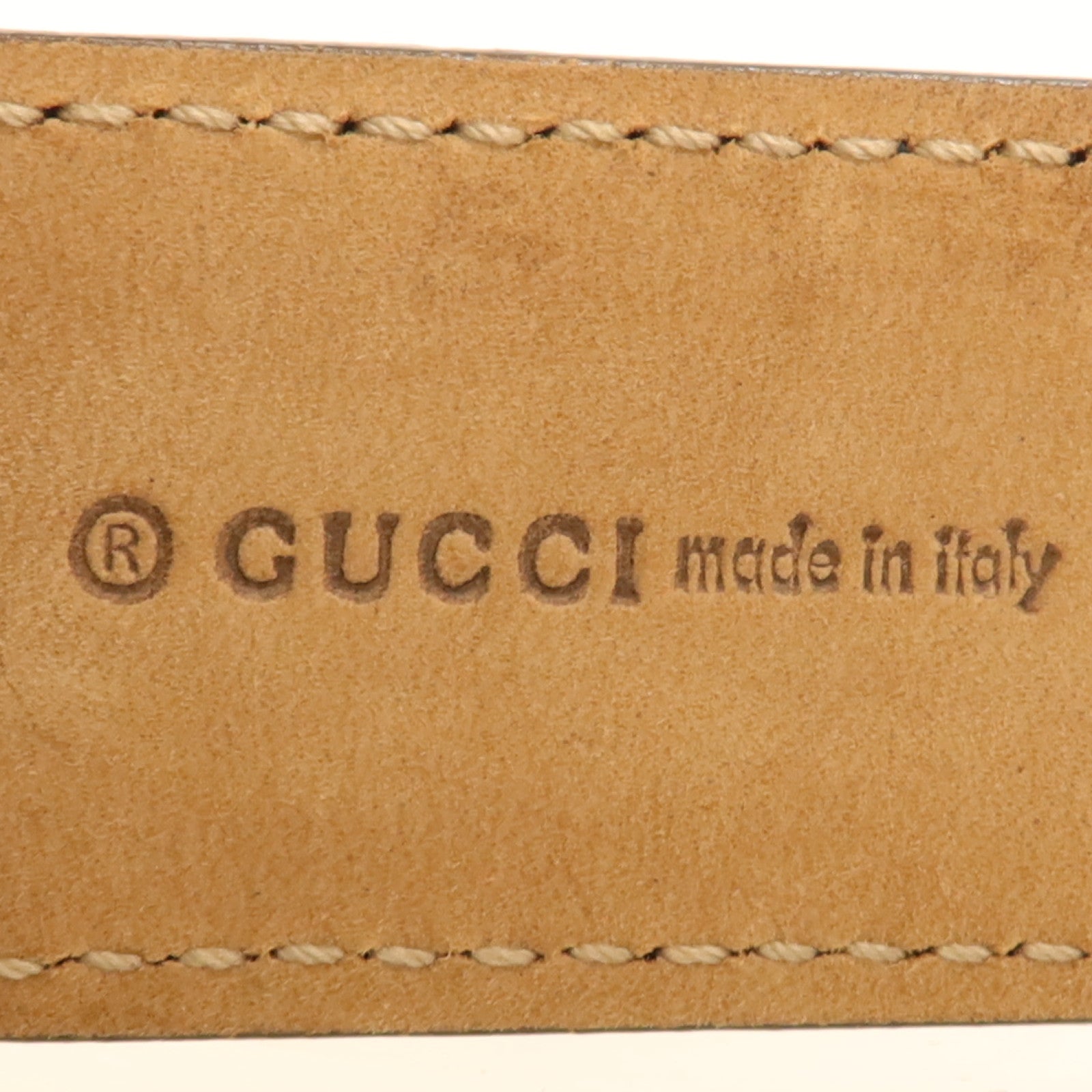 GUCCI 皮革/帆布Belt金扣皮帶