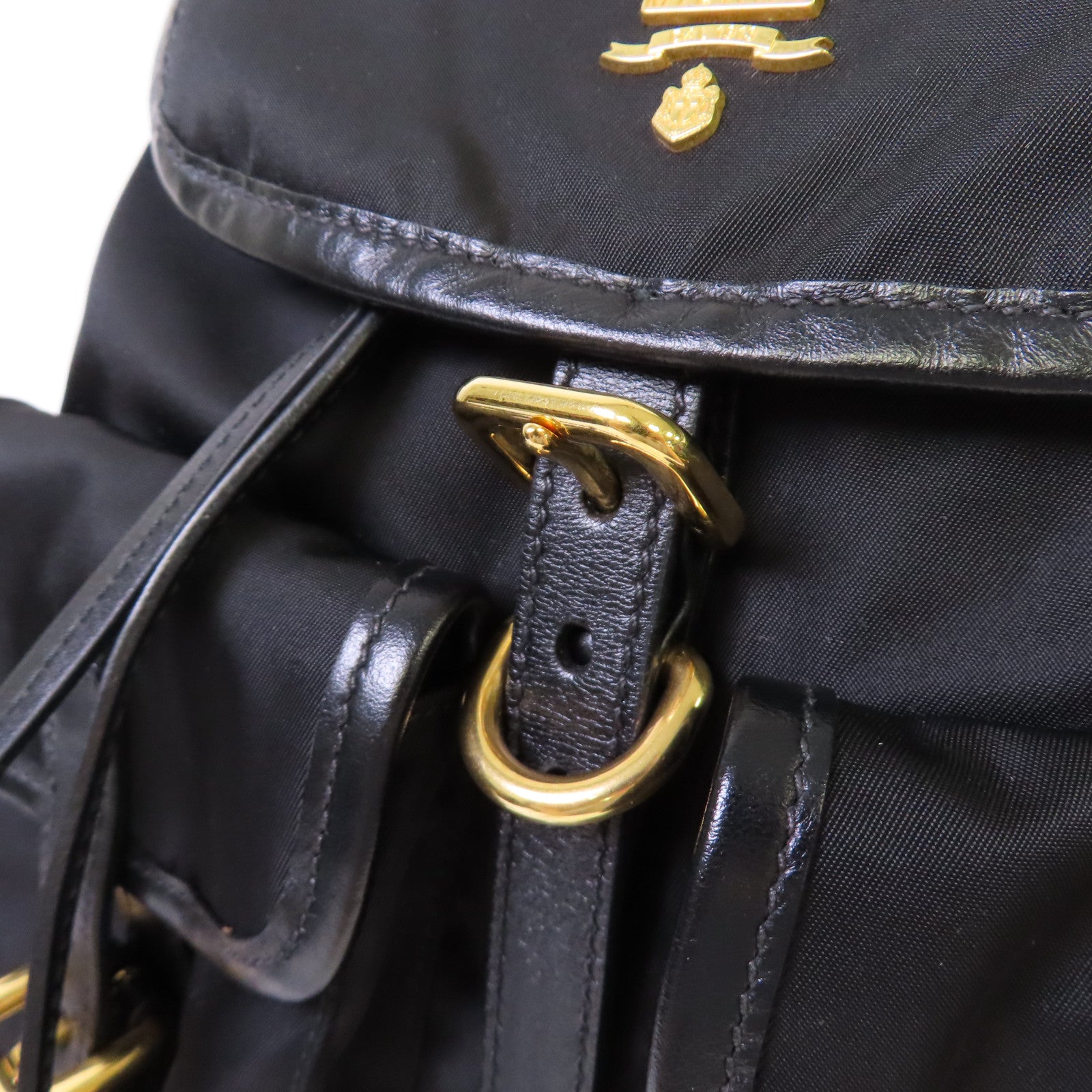 PRADA 尼龍Small Re-Nylon Backpack金扣背包黑色