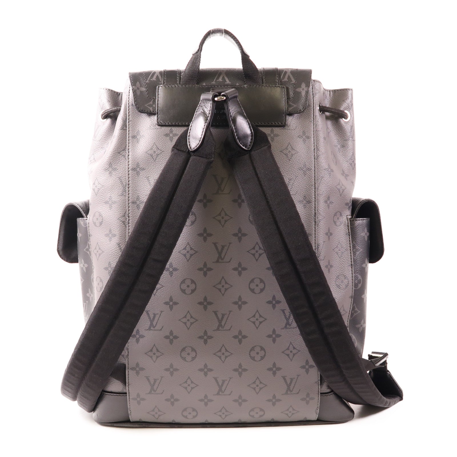 LOUIS VUITTON Monogram Eclipse Christopher MM銀扣背包