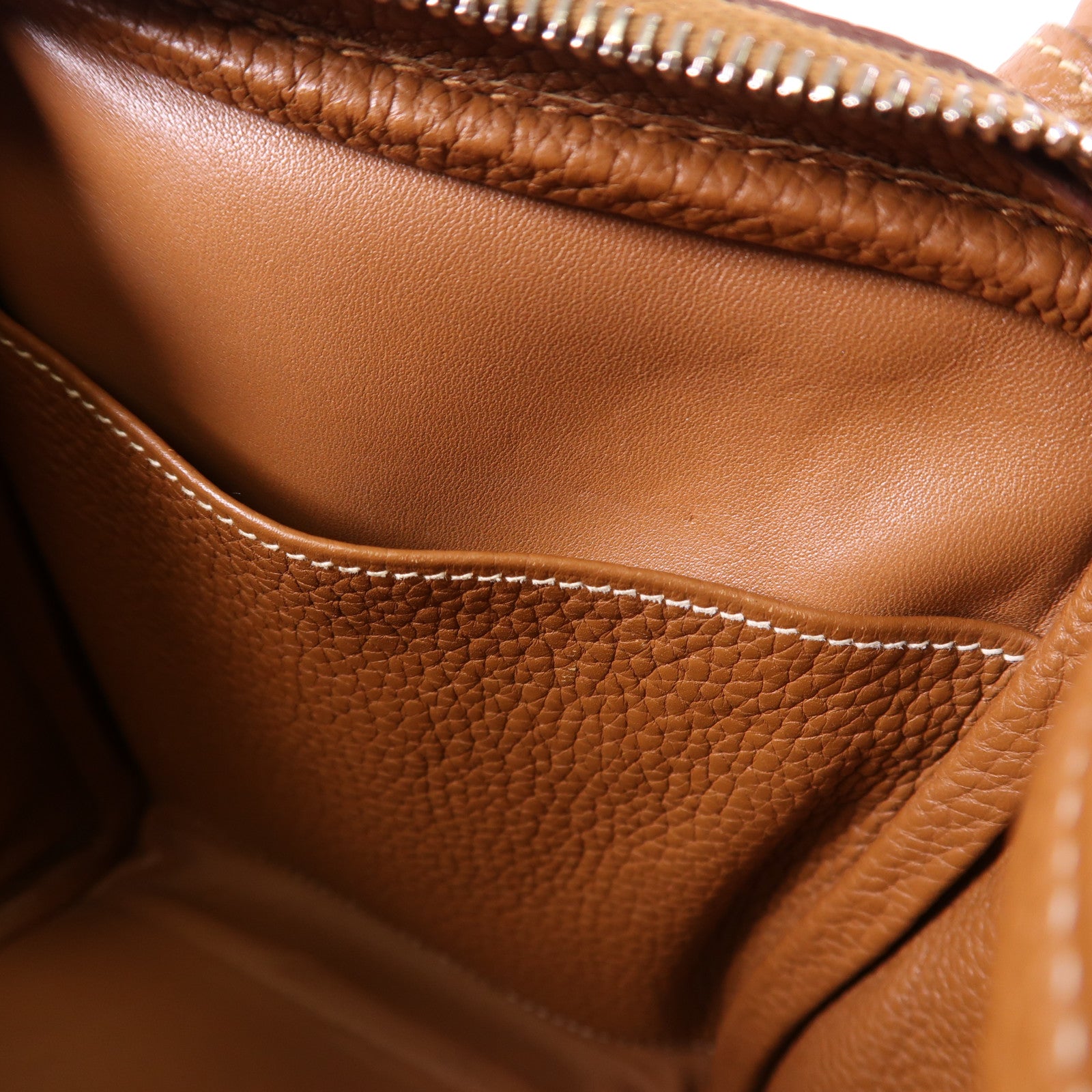 HERMES Clemence皮革Lindy 30銀扣手挽肩背兩用袋Gold