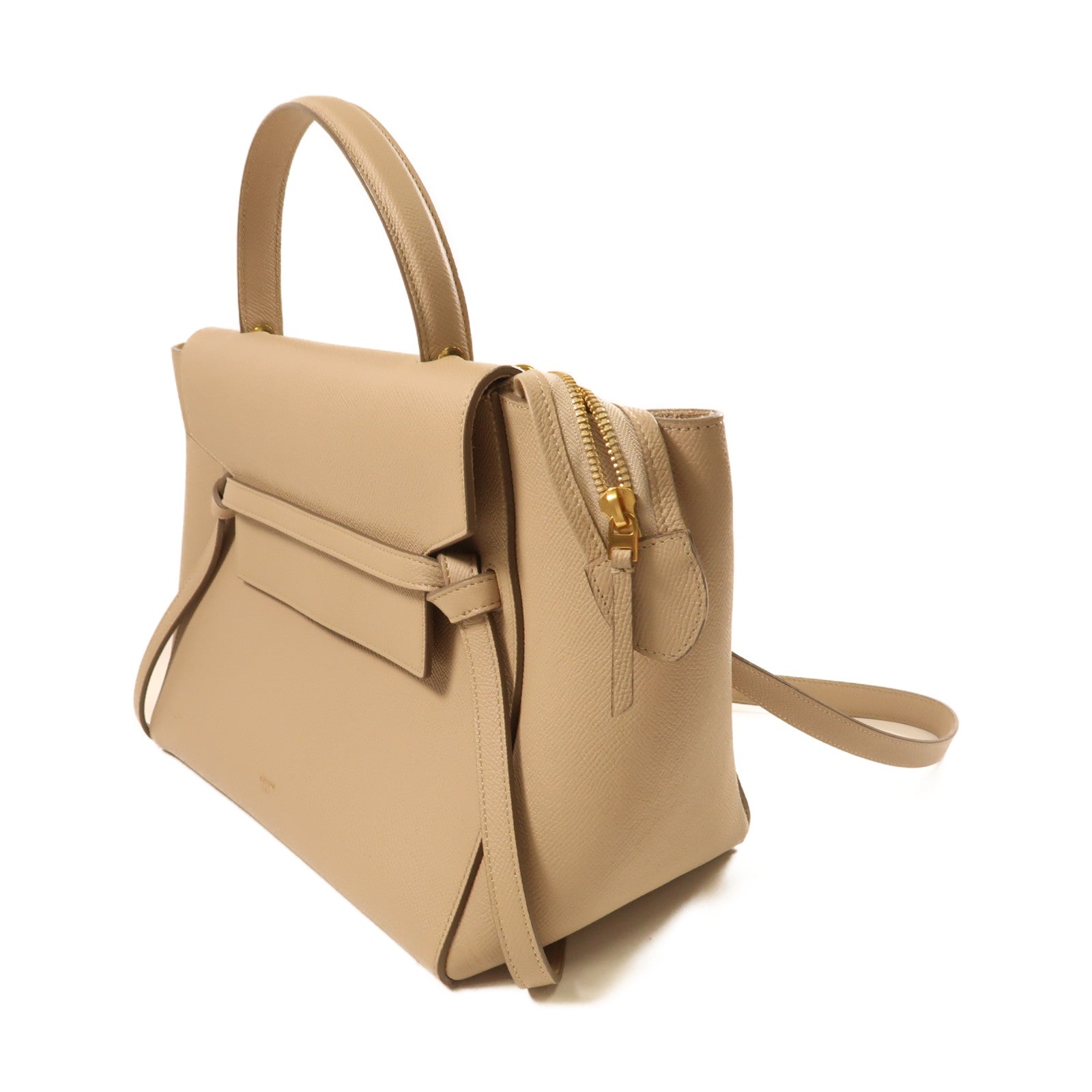 CELINE 羊皮皮革Belt Bag金扣手挽肩背兩用袋米色