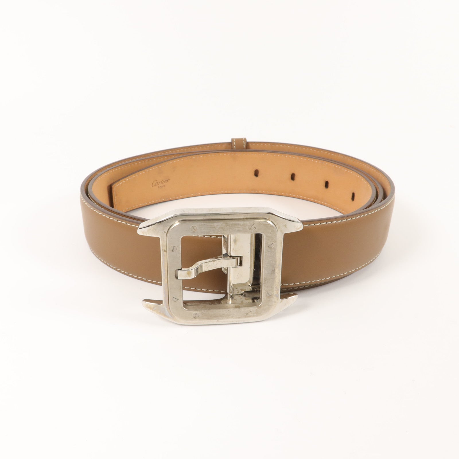 CARTIER 牛皮皮革Santos de Cartier Belt 105cm皮帶