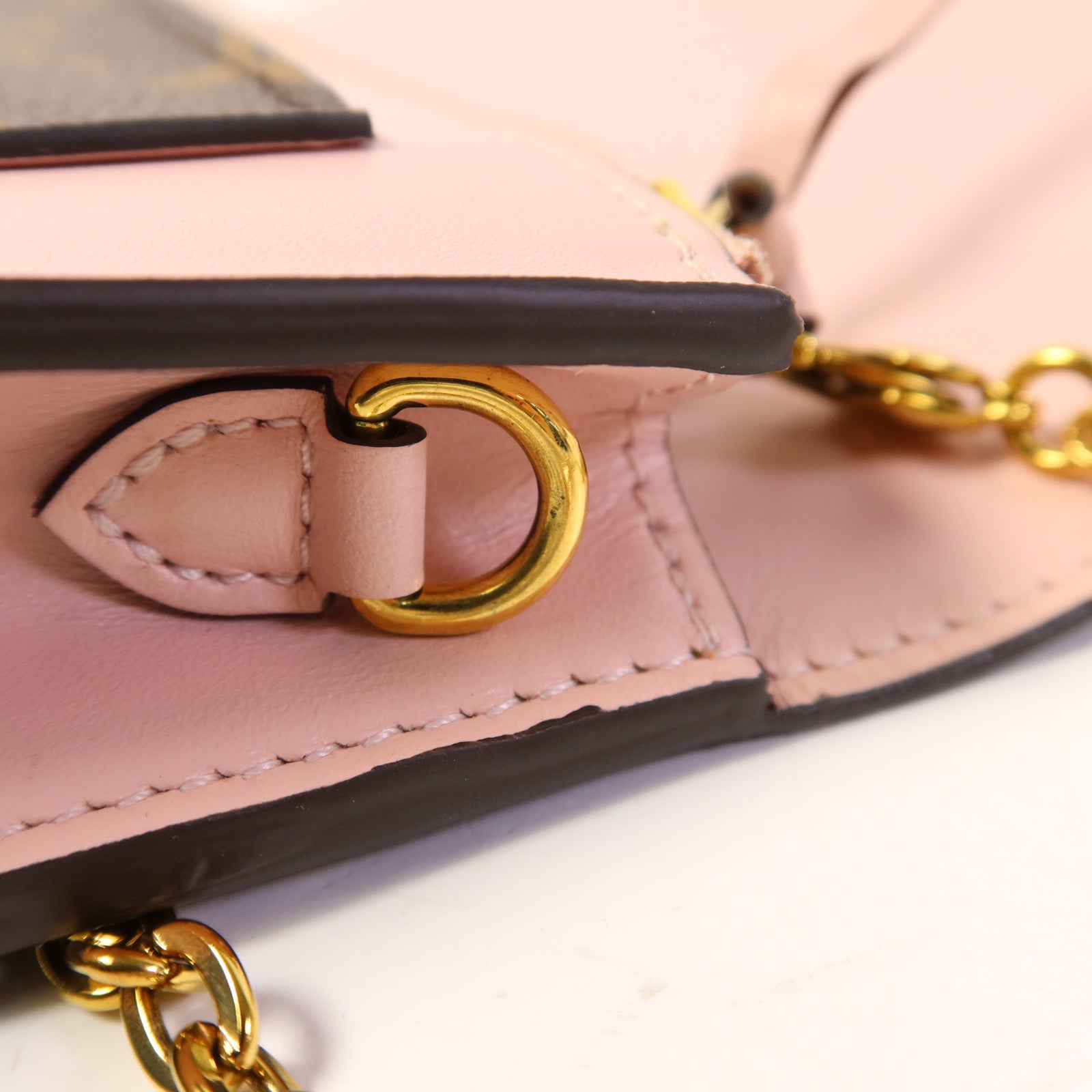 LOUIS VUITTON Monogram Flore Chain Wallet金扣鏈帶肩背袋