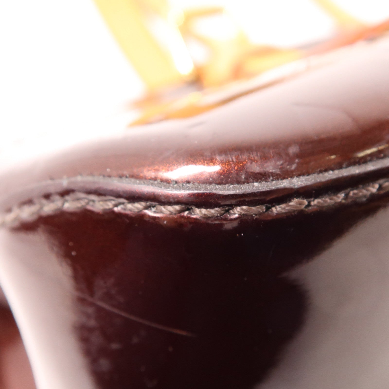 LOUIS VUITTON Monogram Vernis Rosewood Avenue金扣肩背袋酒紅色