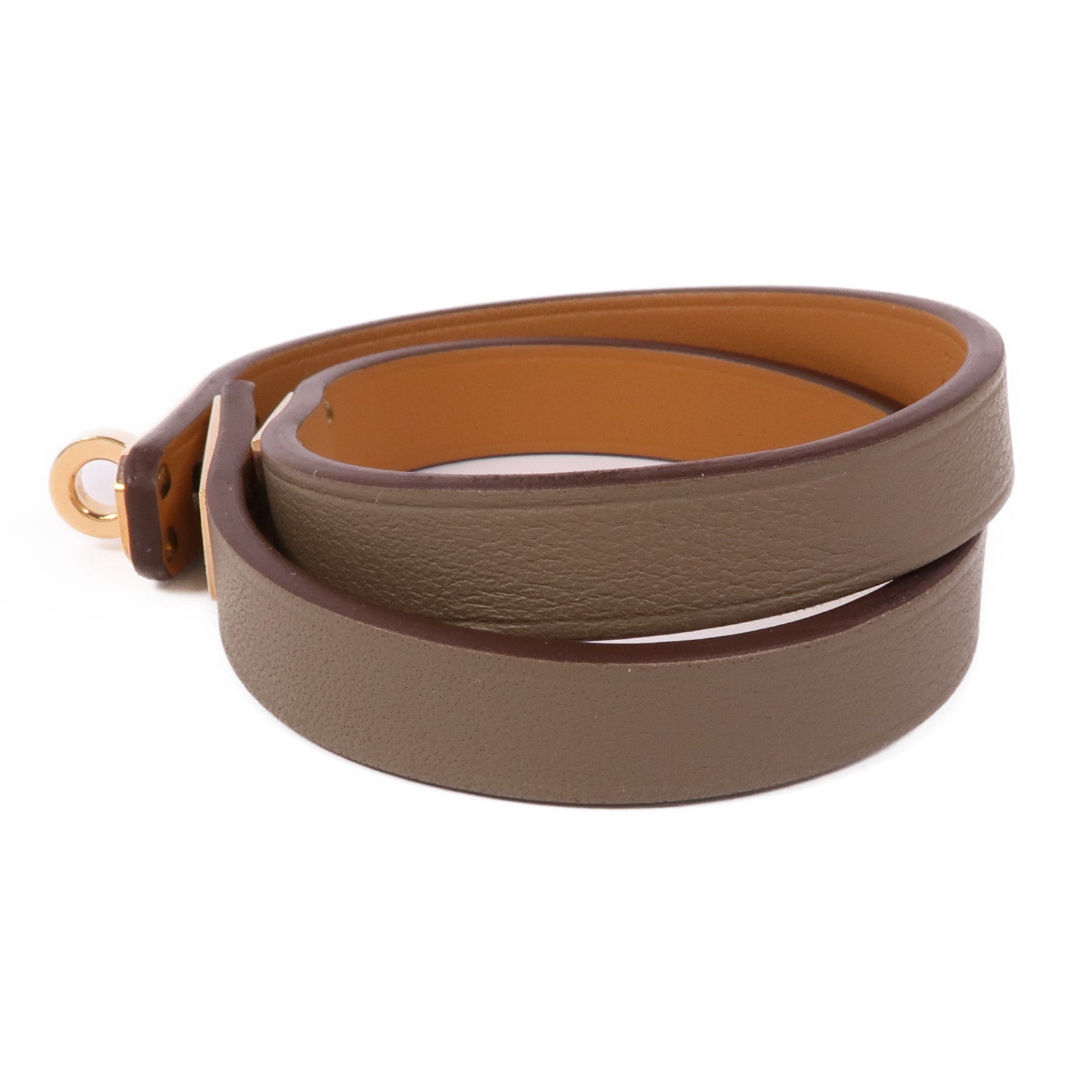 HERMES Swift皮革Mini Kelly Bracelet手鐲Etoupe
