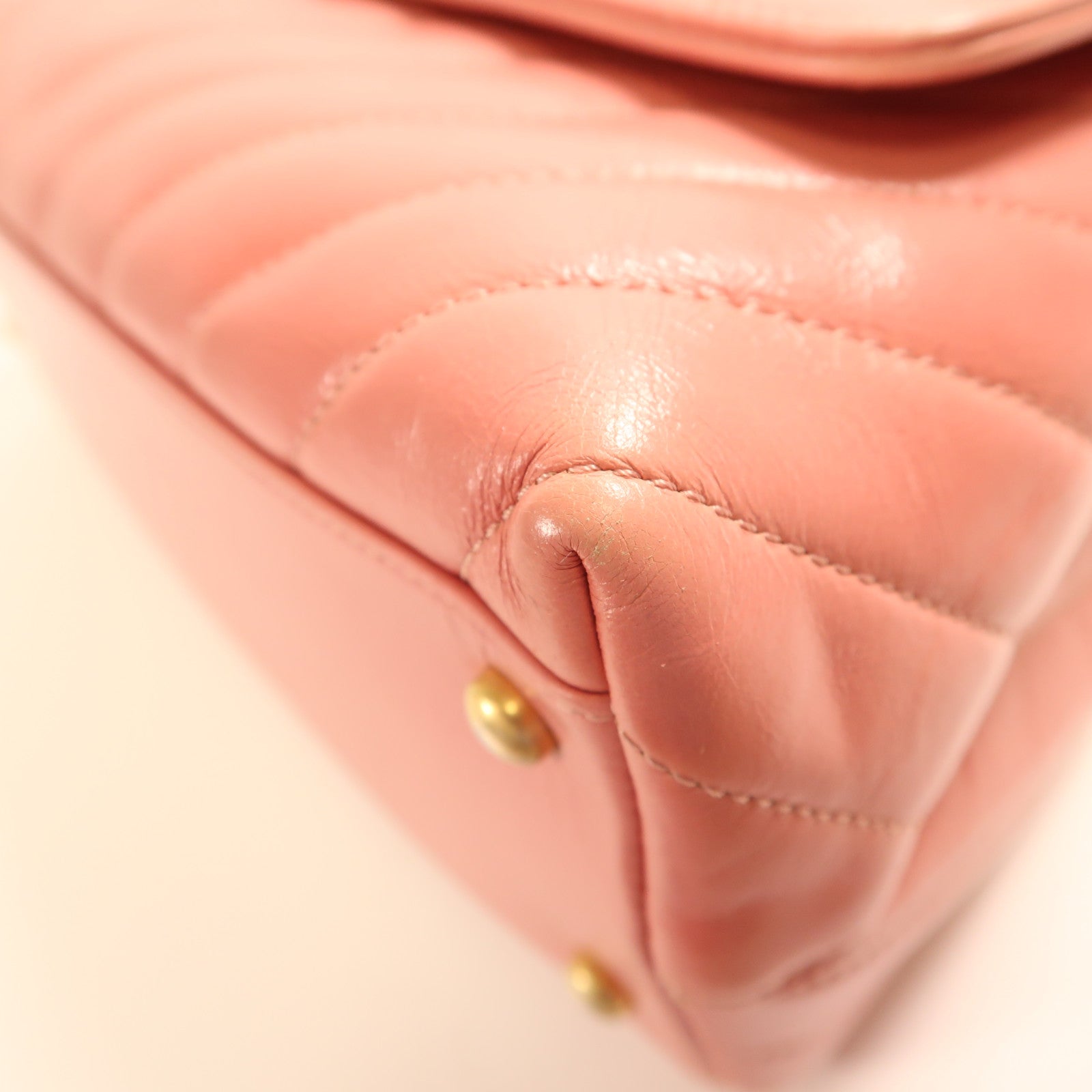 CHANEL 蜥蝪皮革/牛皮皮革Flap with Top Handle金扣手挽肩背兩用袋