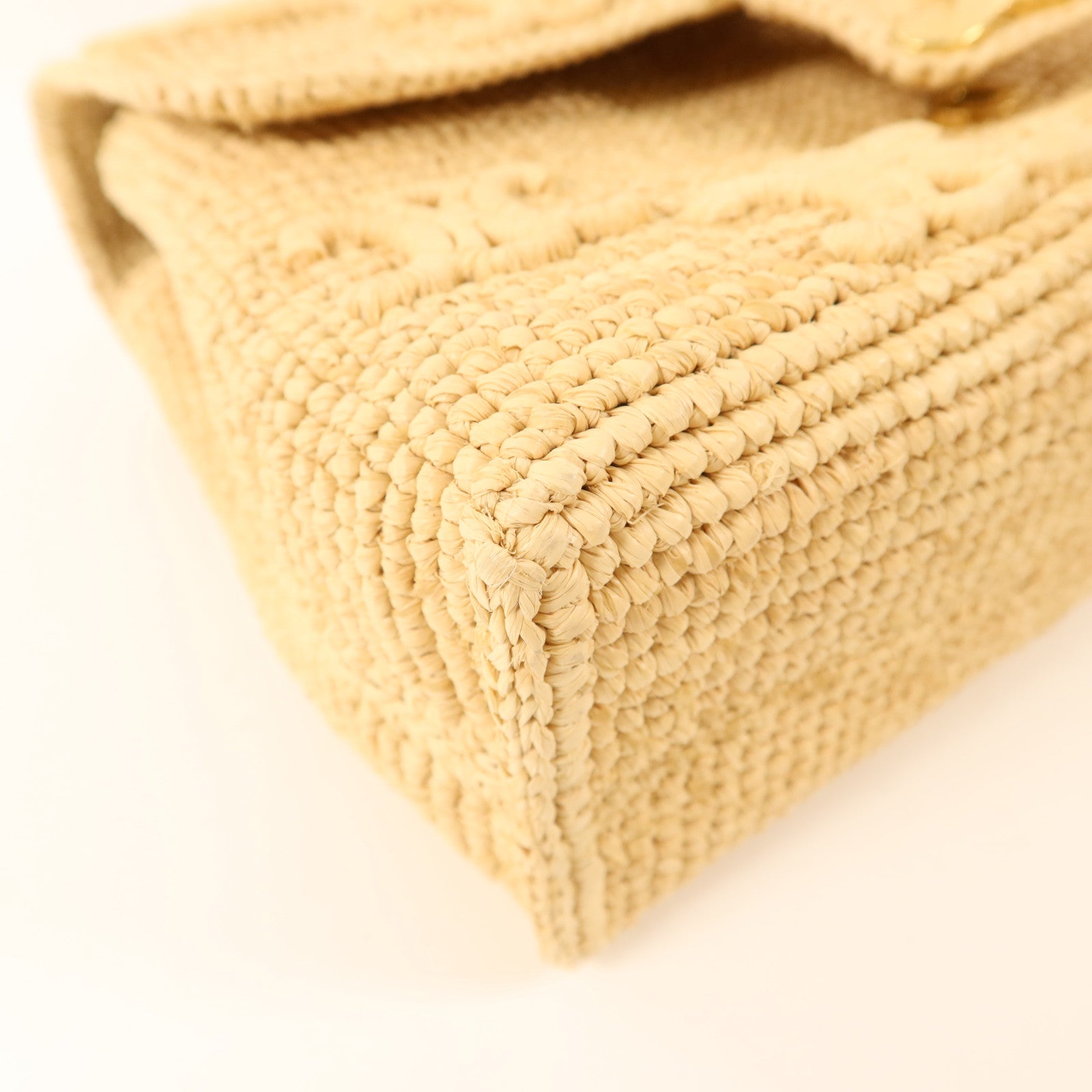 CELINE Raffia Victoire Bag金扣鏈帶肩背袋