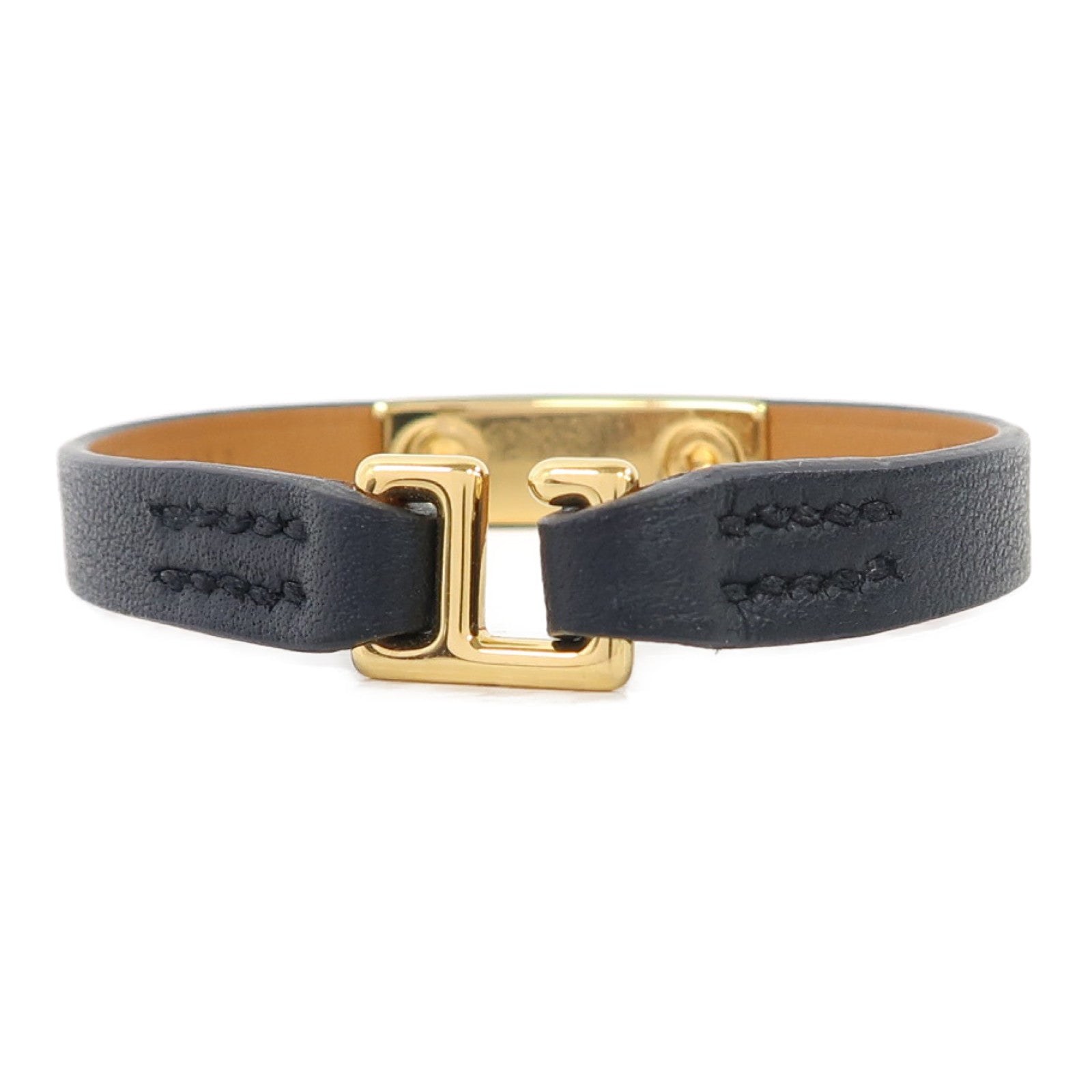 HERMES Swift皮革Rivale Mini Bracelet手鐲黑色