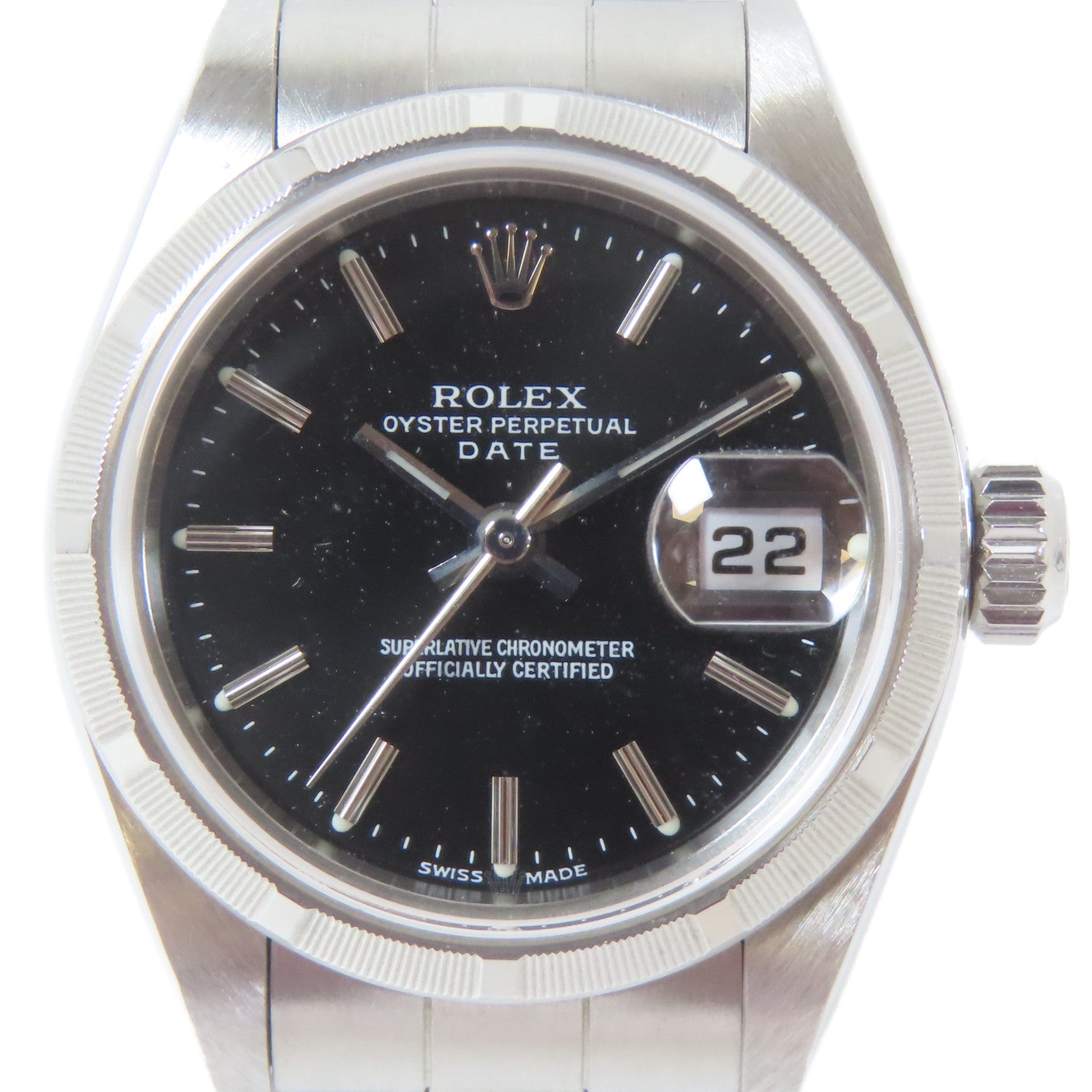 ROLEX Oyster Perpetual 26mm不鏽鋼手錶自動機芯黑色/黑色