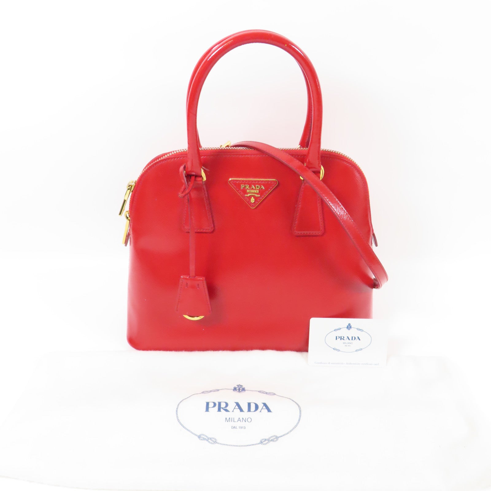PRADA 牛皮皮革2 Way Shoulder金扣手挽肩背兩用袋